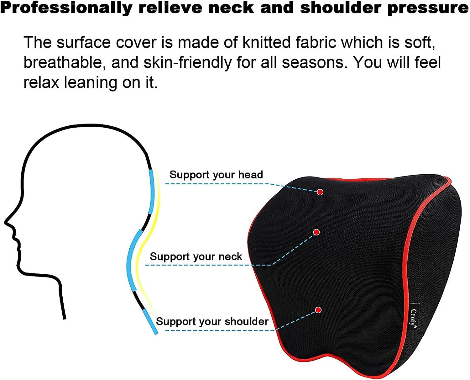 Really Soft Car Headrest Pillow, Car Pillow for Driving with Adjustable  Strap, 100% Memory Foam Neck Pillow, Breathable Removable Cover & Ergonomic