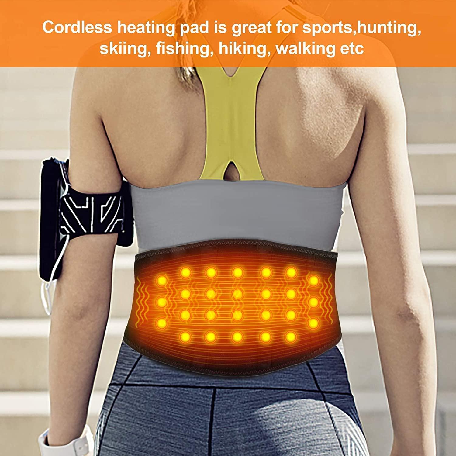 Heating Pad For Back Pain Relief - Cordless Heating Pad Back Brace With Heat  And Massage,heat Belt For Back Pain Relief Belly Lumbar Spine Stomach Art