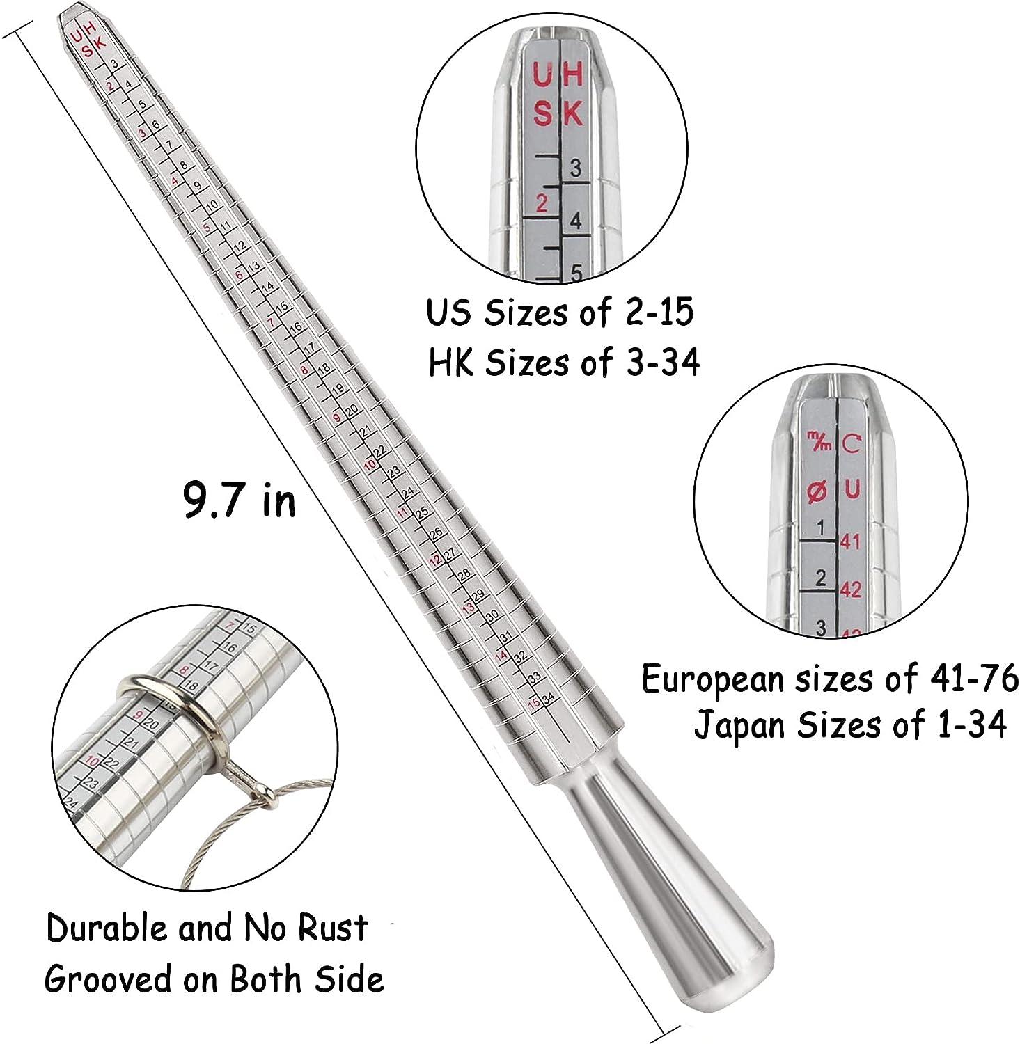 1Pcs Ring Mandrel Stick Finger Gauge Ring Sizer Measuring Size Professional  Tool Sets For DIY Jewelry Making Finding