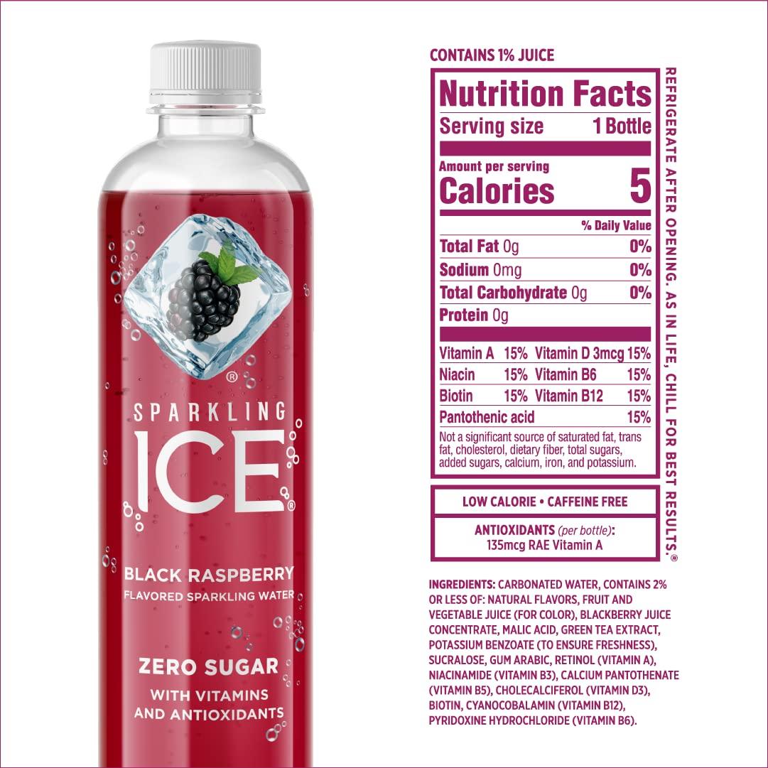 Sparkling Ice Black Raspberry Sparkling Water Zero Sugar Flavored Water With Vitamins And 1656
