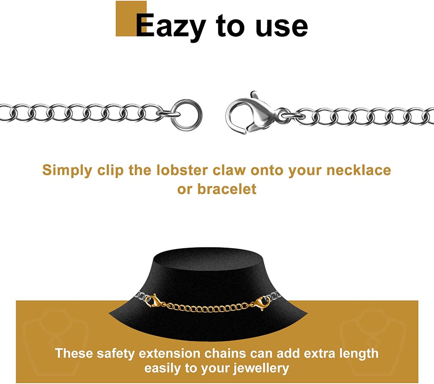 Necklace Extender Chain Links Lobster Clasps Extension Chain