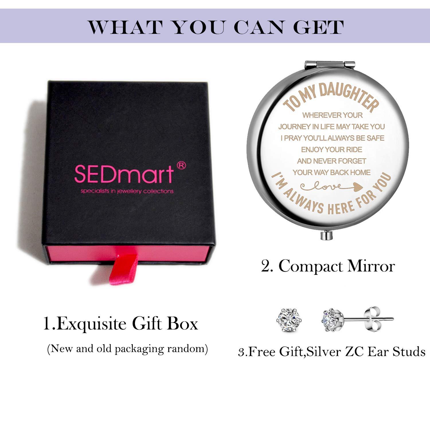 sedmart Daughter Gifts from Mom and Dad Christmas Birthday Gift for Daughter  Adult or Girls Mother Daughter Gifts Compact Mirror To My Daughter 1