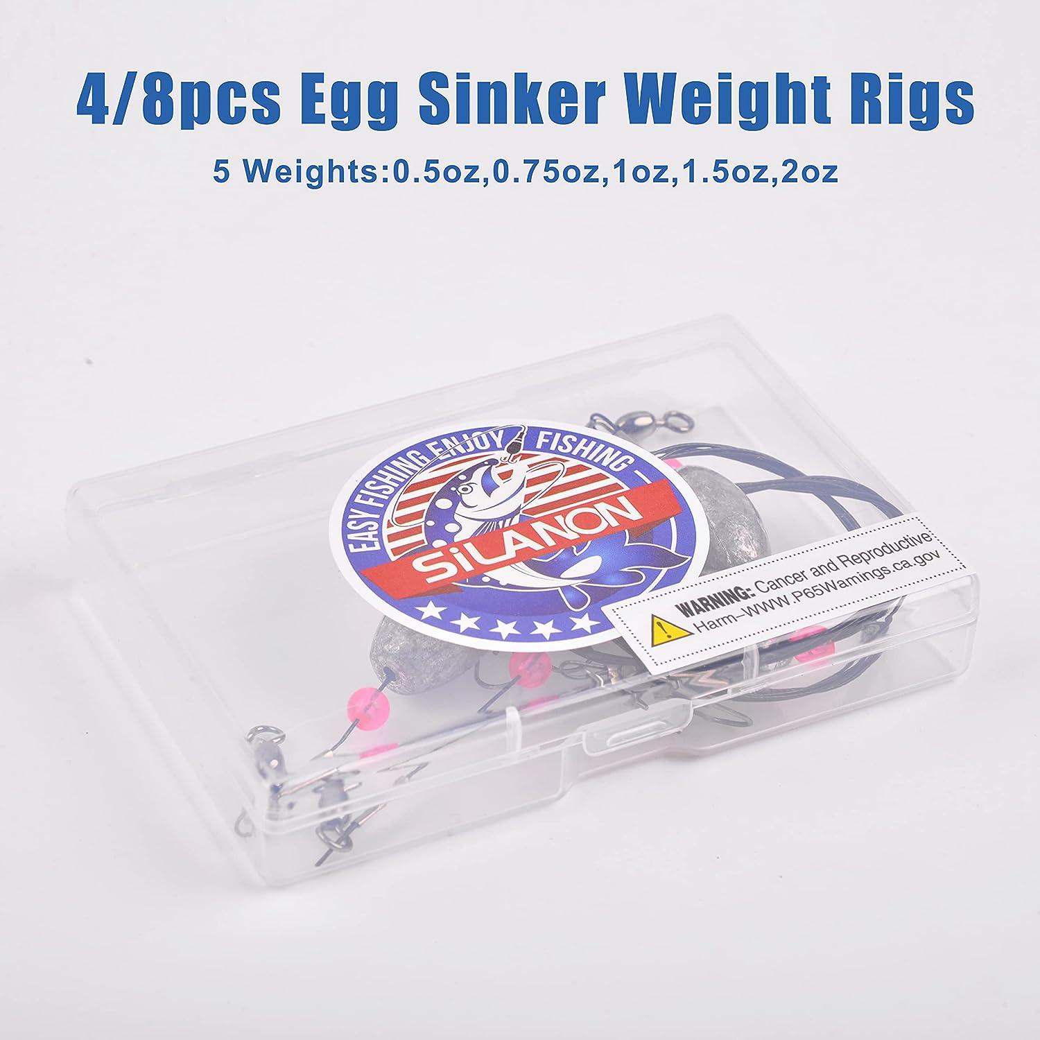 Fishing Egg Sinker Weight Rigs, Stainless Steel Fishing Wire Leaders with  Sinkers Fish Swivels and Snaps