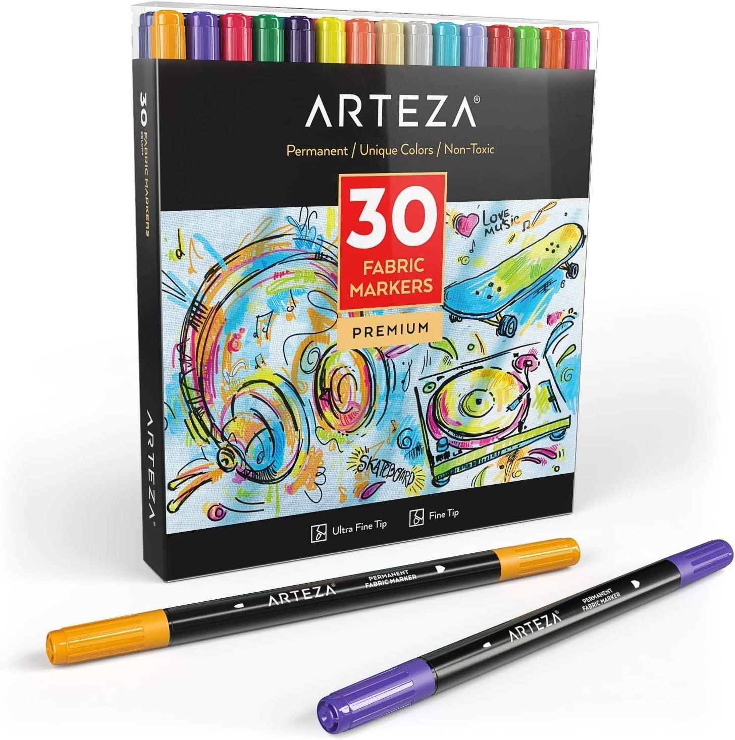 Arteza Acrylic Paint Markers, Set of 40 Colors, Long Lasting