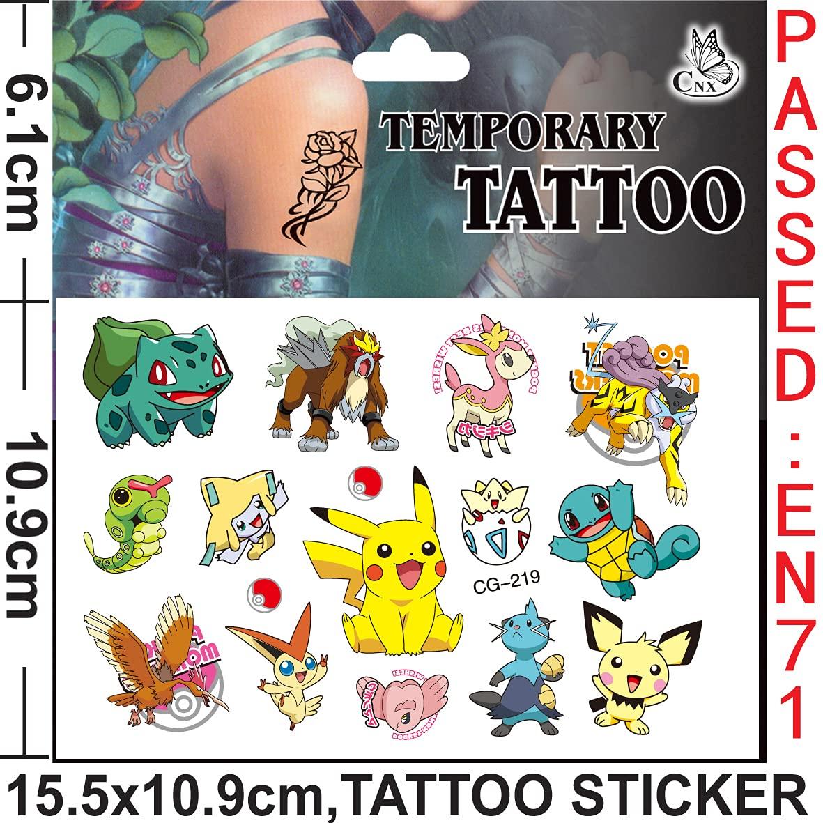 Pokemon Go Luminous Tattoos for Kids Pikachu Styles Temporary Tattoos  Stickers Boys Girls Glow Party Supplies Gifts for Children
