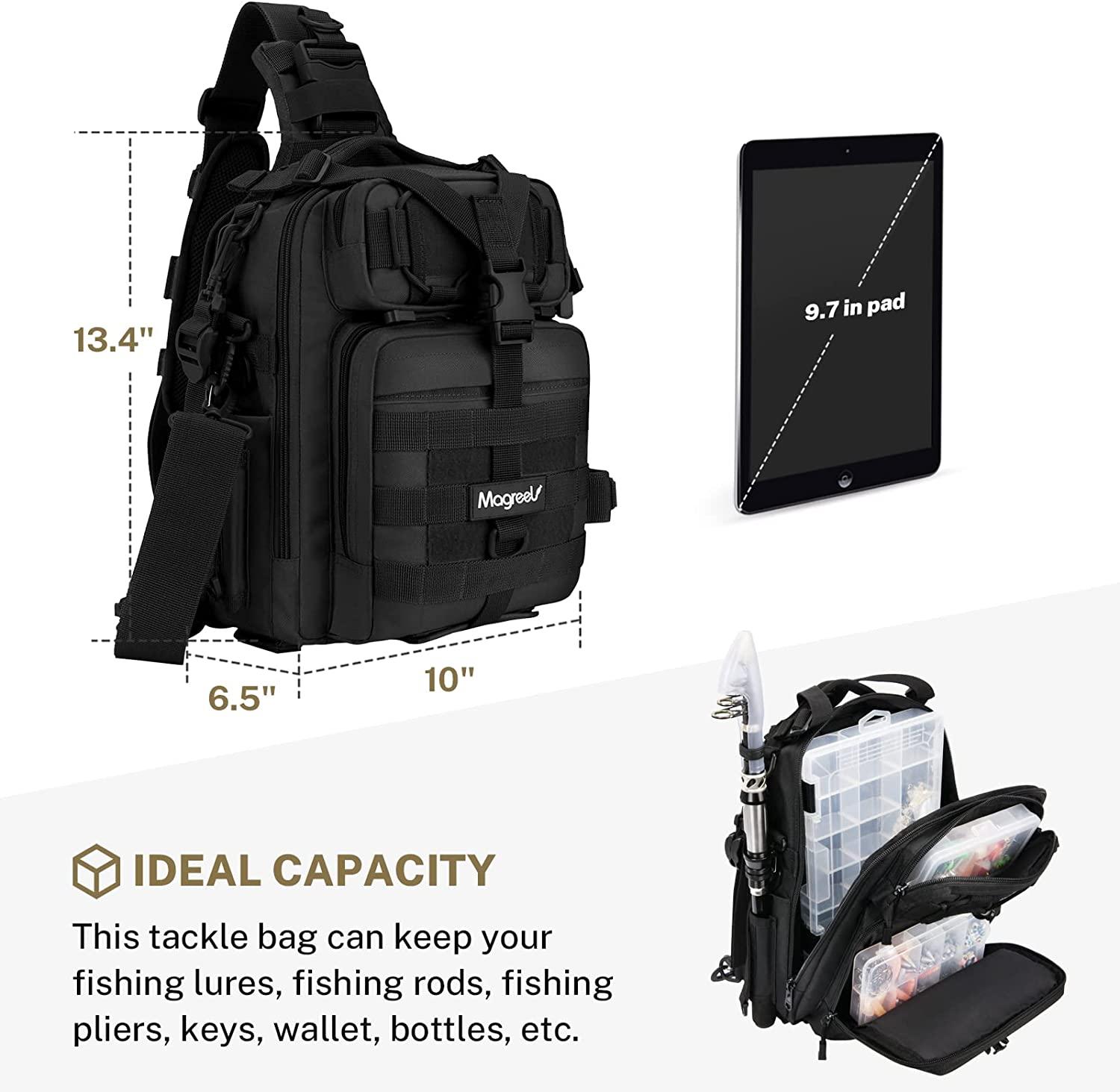Large Capacity Fishing Backpack with Rod Holder Outdoor Shoulder
