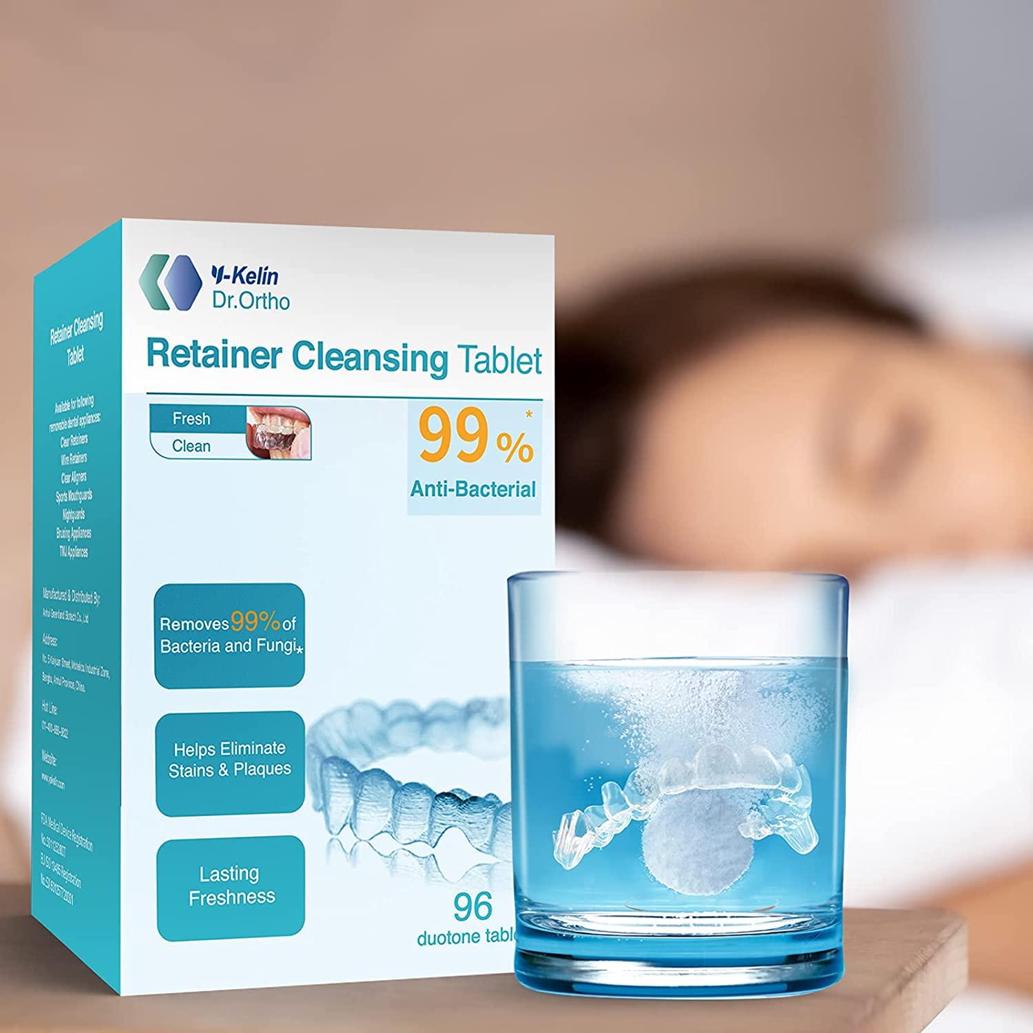 Retainer Cleaner Tablets 96 ct Removes Stain, Plaque, Odor for