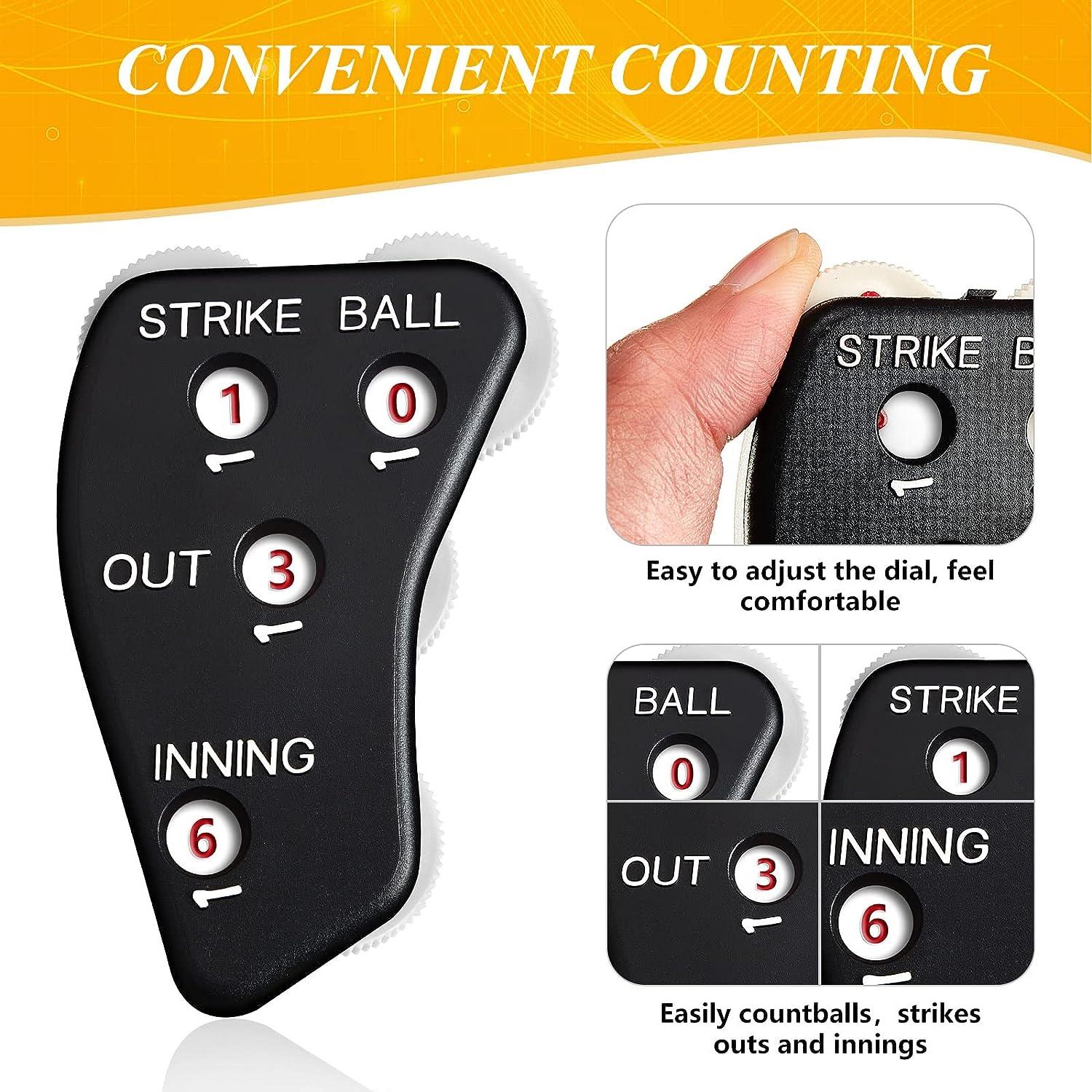 4 Wheel Umpire Indicator, Umpire Counter Clicker, Umpire Clicker Umpire  Gear, Baseball Clicker Outs Innings Balls and Strike Clicker for Softball