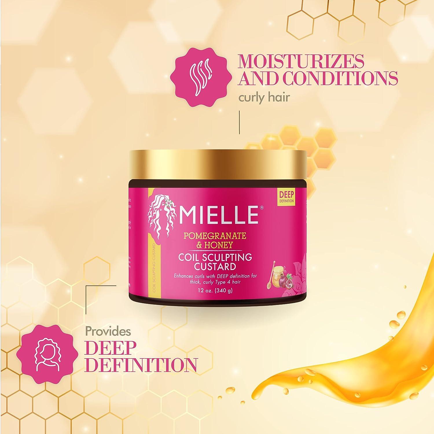 Mielle Organics Curl Smoothie with Pomegranate and Honey, Moisturizing Curl  Cream for Curly Hair, Anti-Frizz Curl Enhancer for Thick Type 4 Hair, 12