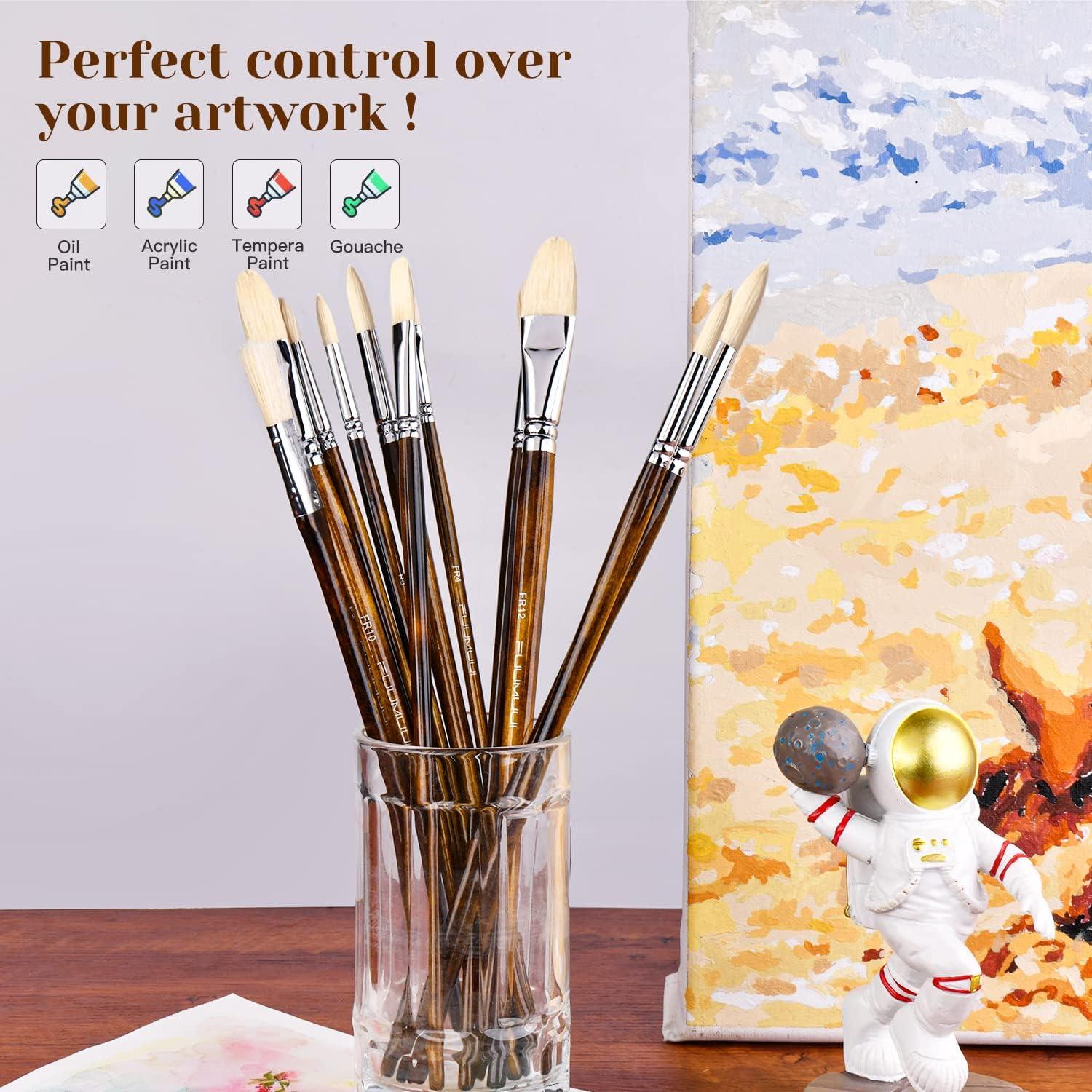  ARTIFY Oil Paint Brush Set - 11 Pieces, Professional Artist  Paint Brush Set for Oil Painting