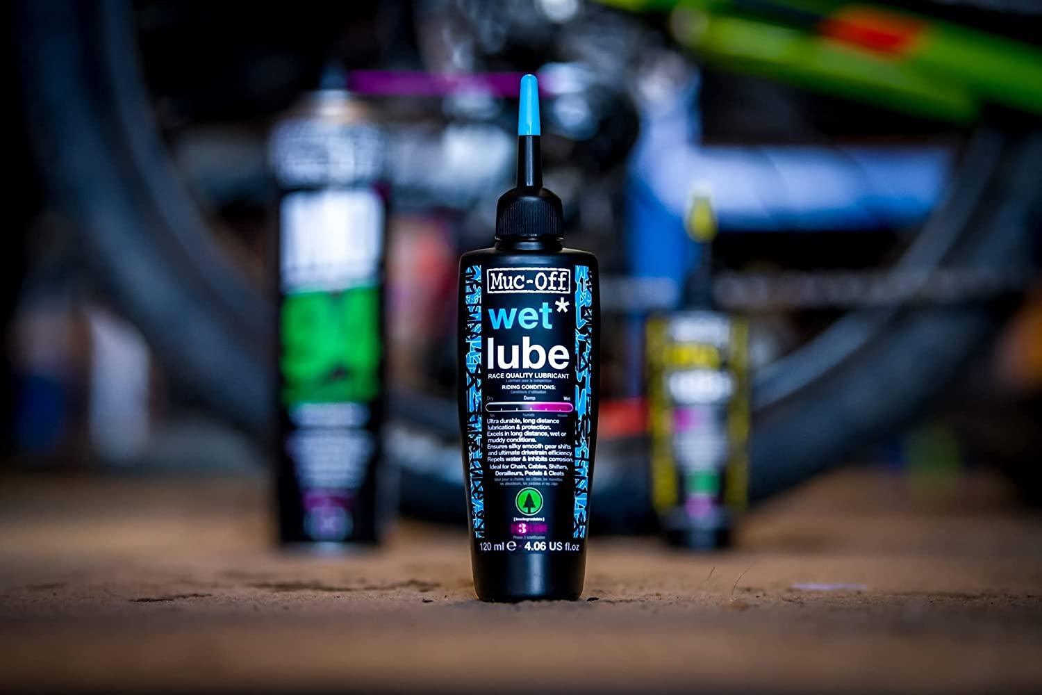 Muc Off Wet Chain Lube, 120 Milliliters - Biodegradable Bike Chain  Lubricant, Suitable for All Types of Bike - Formulated for Wet Weather  Conditions