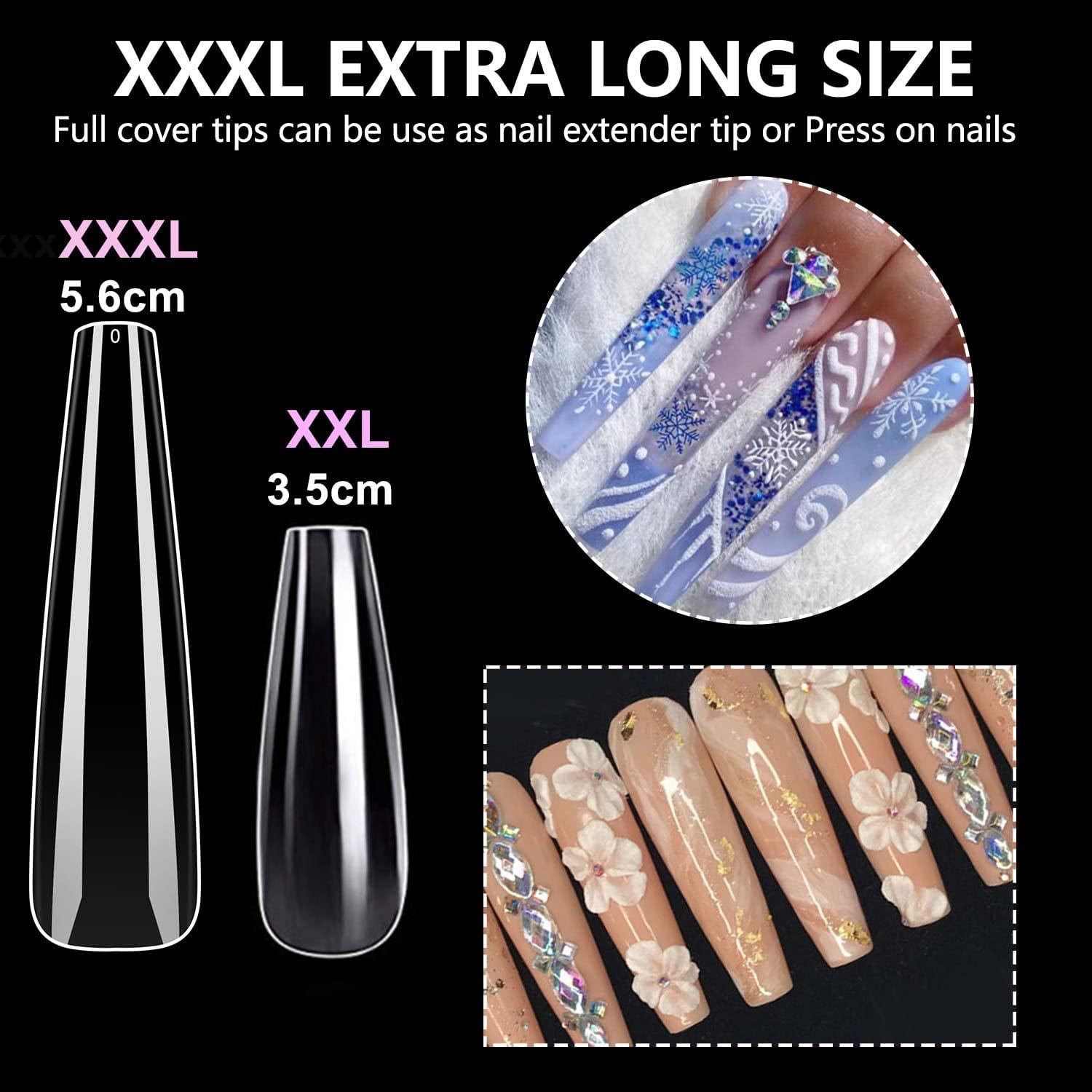Gel X Tips Nails Extension System Full Cover Pre Shaped Sculpted Long False  Bag