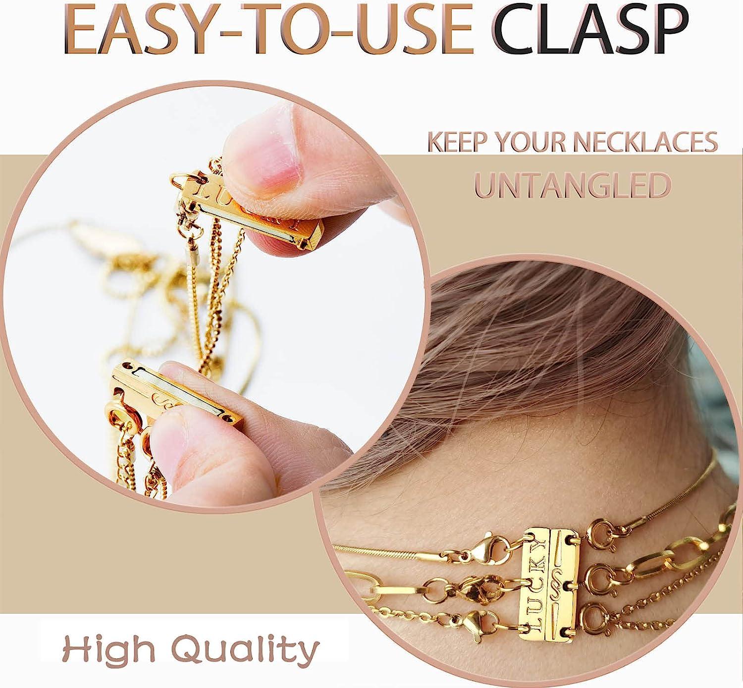 Layered Necklace Spacer Locking Clasp, Multi Necklace Layering