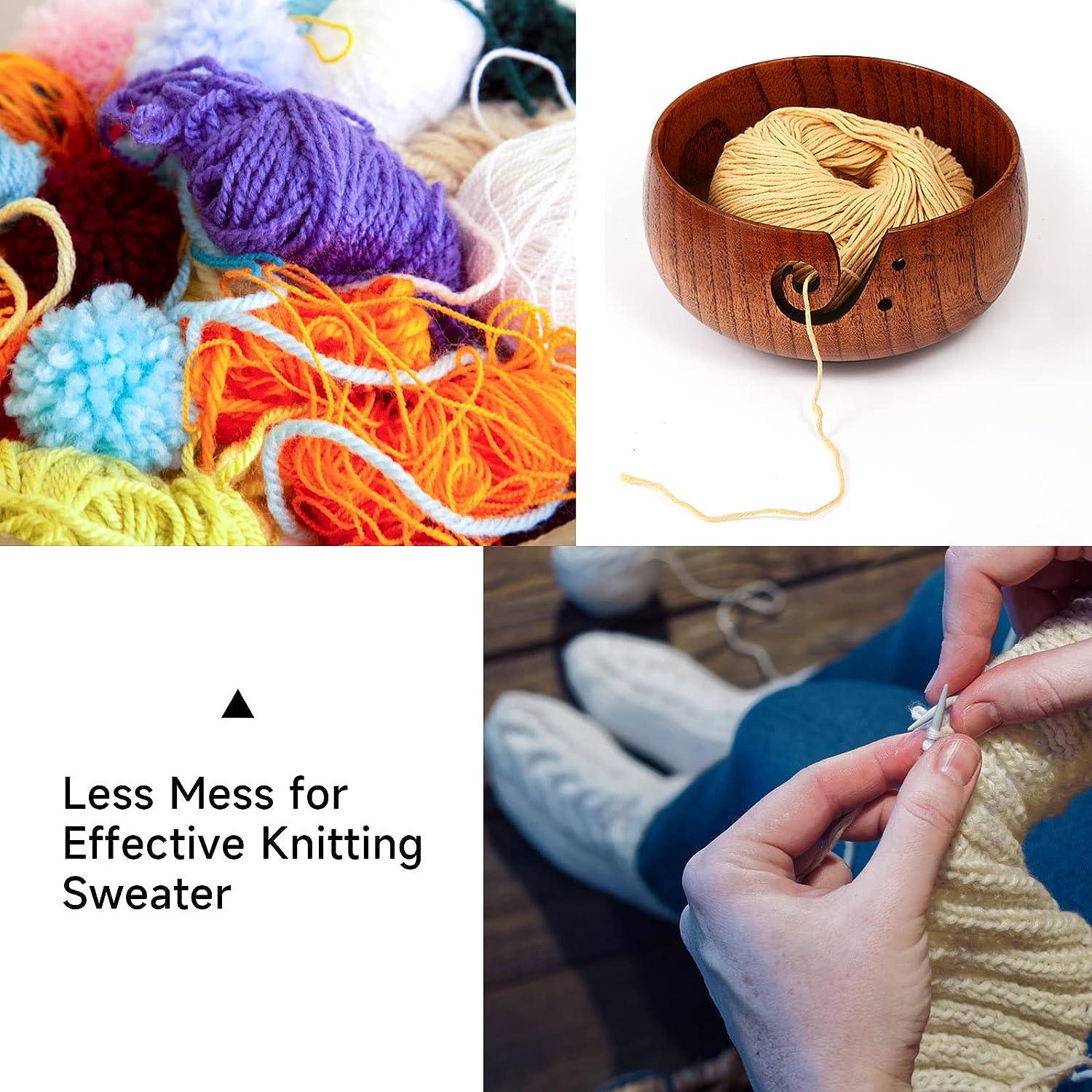 Yarn Bowls For Crocheting Solid Wood Knitting Bowl With Holes DIY Yarn Bowl  Crochet Accessories Yarn