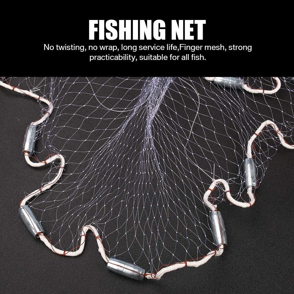 Yeahmart Handmade American Saltwater Fishing Cast Net with Heavy Duty Real  Zinc Sinker Weights for Bait Trap Fish 468Ft Radius 38 Inch Mesh Size 4ft  Radius