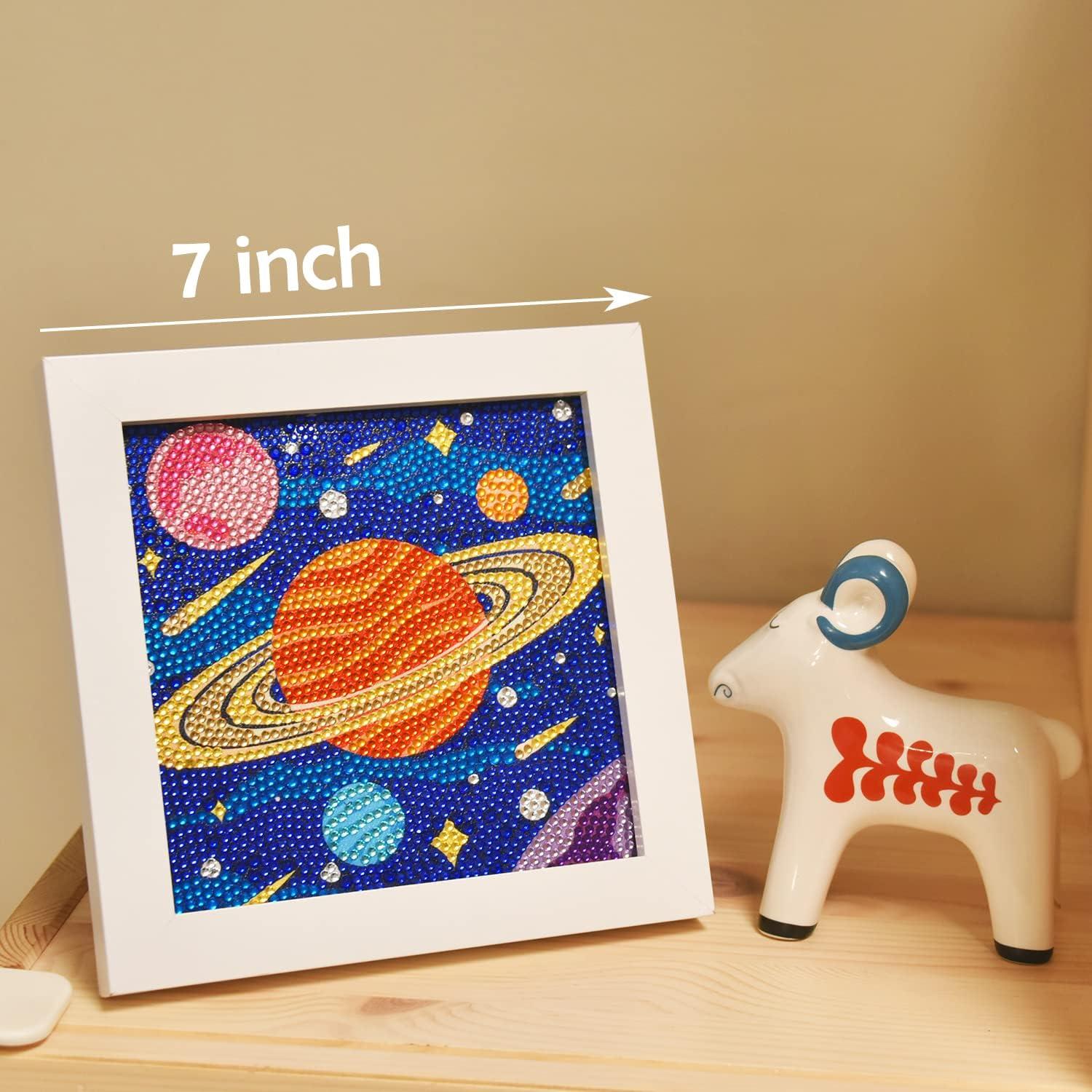 5d Artificial Diamond Painting Kit For Kids With White Frame