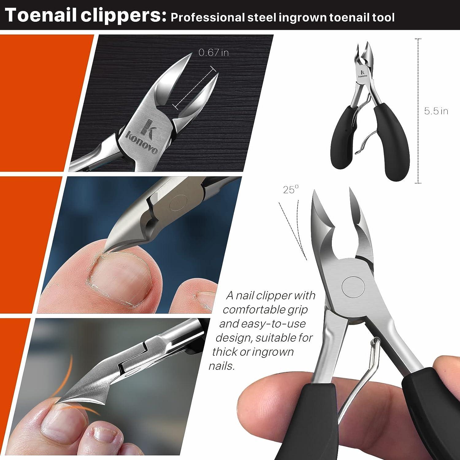 Toenail Clippers for Seniors Thick Toenails Toe Nail Clippers Adult Thick  Nails Long Handle with Nose Hair Trimmer for Men and Ear Wax Cleaner  Personal Care Tool Kit 7Pcs