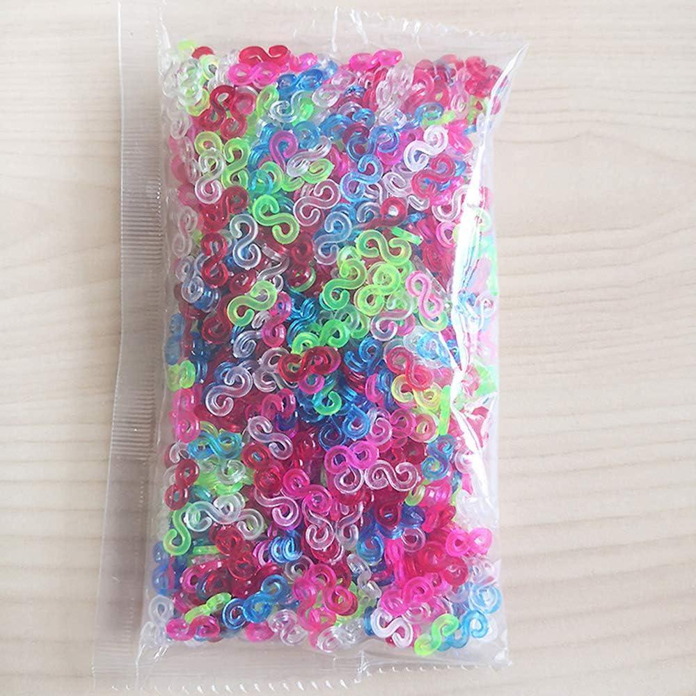 MBODM 1000Pcs S Clips for Loom Bands S Clips for Rubber Band Bracelets  Connectors Rubber Connectors Refills for Loom Bracelets and DIY Bracelet  Making (Clear, 1000Pcs) : : Toys & Games