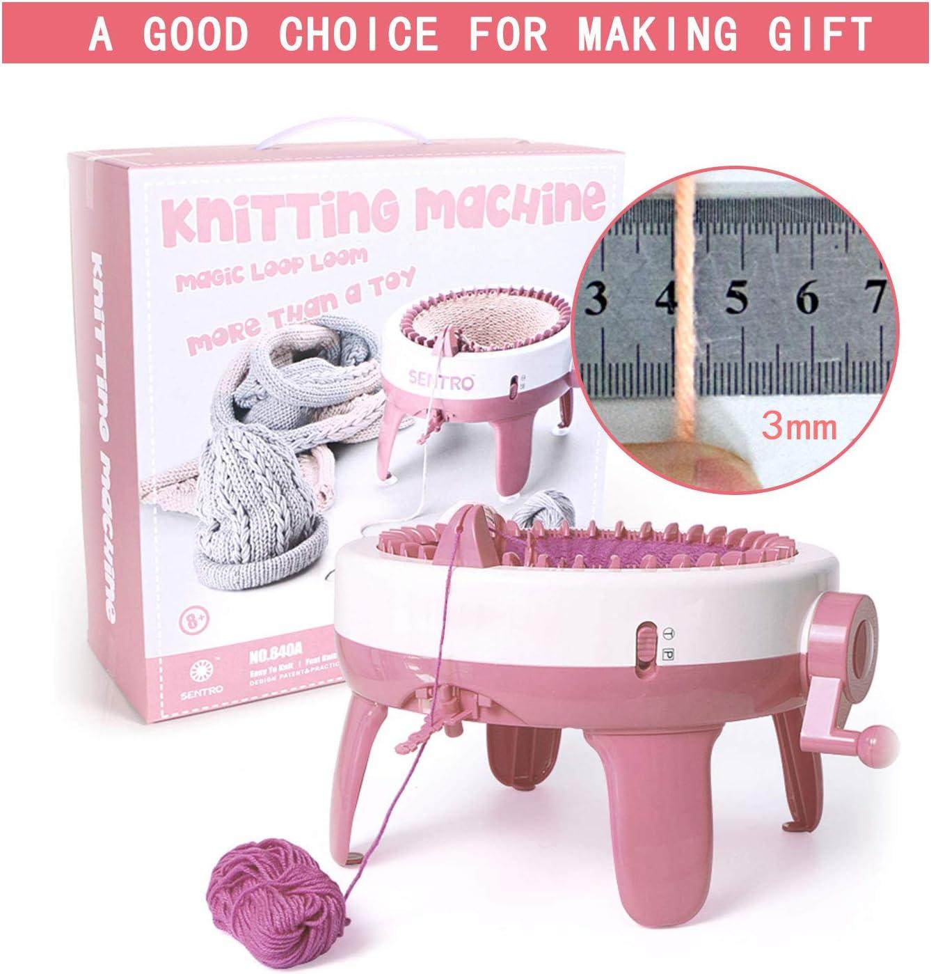 SENTRO Knitting Machine, 40 Needles Knitting Board Rotating Double  Loom,Smart Weaving Loom Round Knitting Machines, Weaving Loom Machine Kit  for