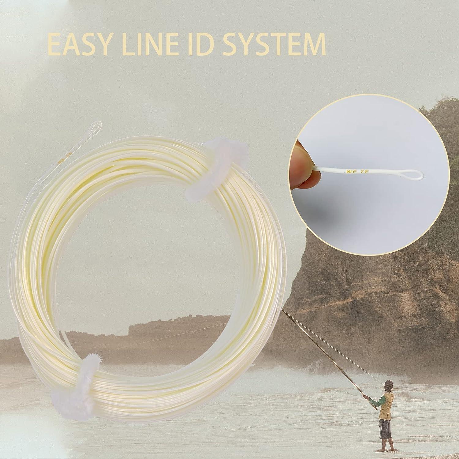 EUPHNG All-Purpose Fly Line Floating WF2 3 4 5 6 7 100FT with Welded Loop &  Line ID Weight Forward Fly Fishing Line Milk White WF2F