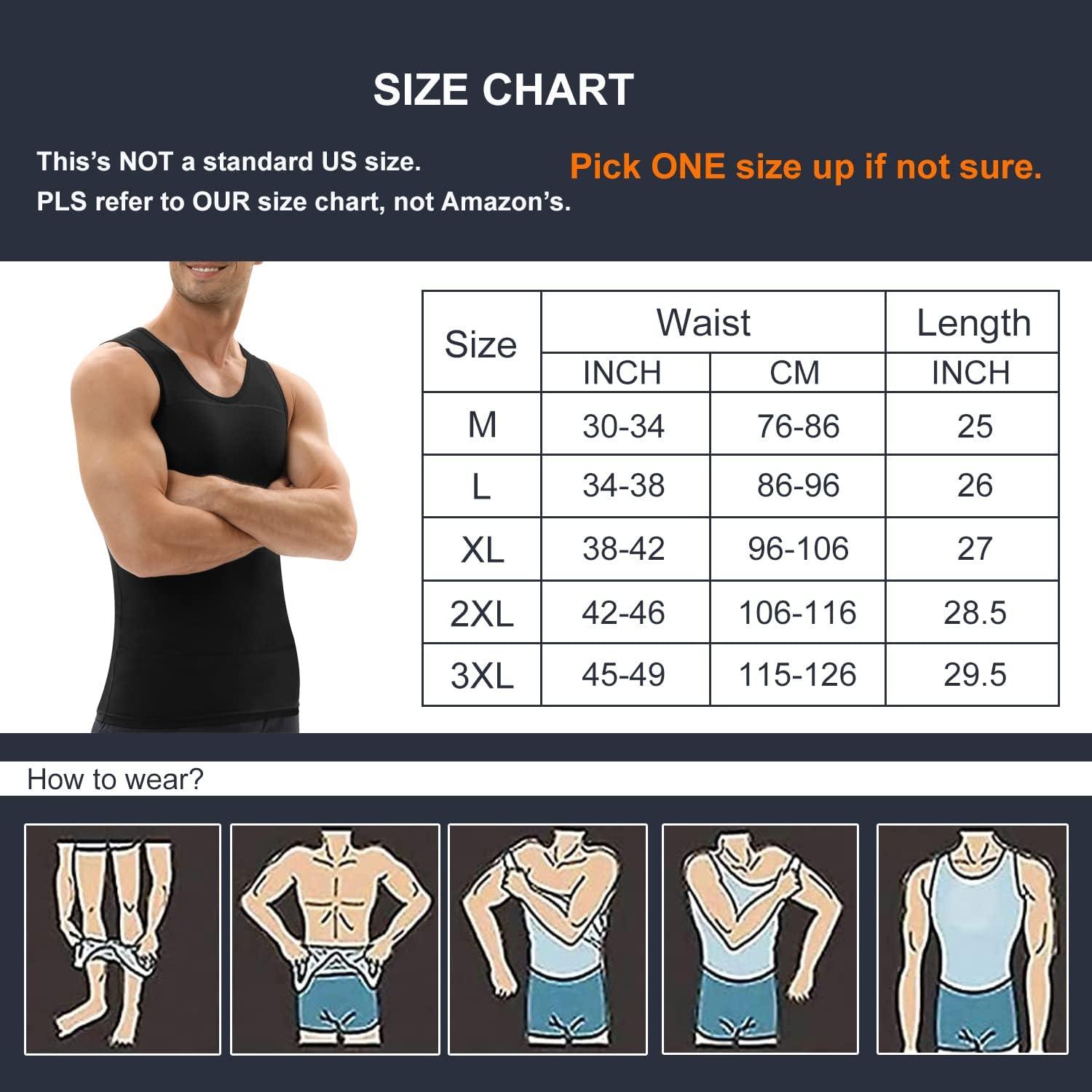 FF Men's Slimming Body Shaper Vest, Belly Underwear Shapewear Workout Tank  Top - Black (Large) : : Fashion