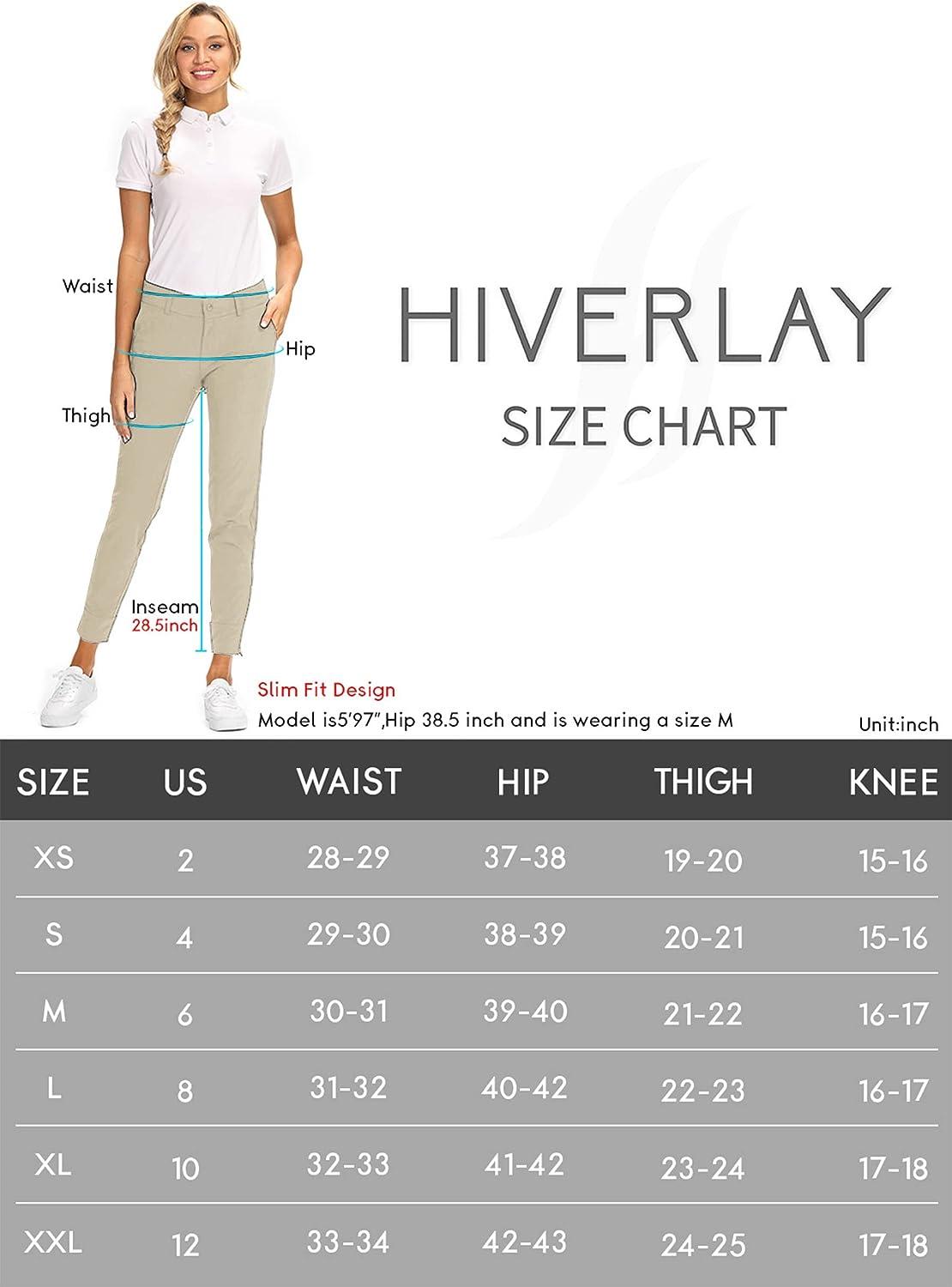 Hiverlay Womens pro Golf Pants Quick Dry Slim Lightweight Work Pants with Straight  Ankle Also for Hiking or Casual Ladies Light Khaki Medium