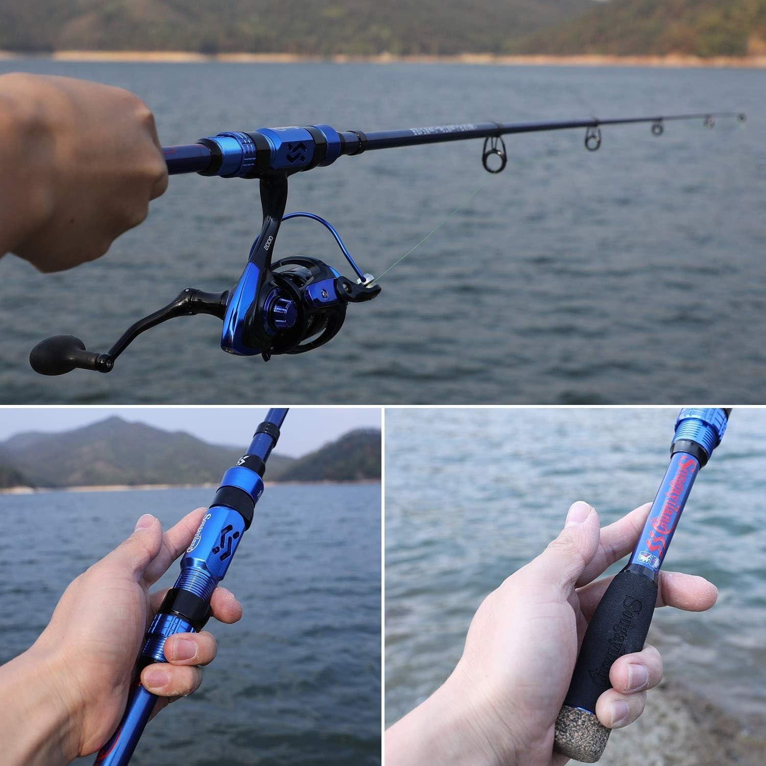 1.8M Fishing Rod & Reel Sets EVA Handle Glass Fiber Telescopic 6