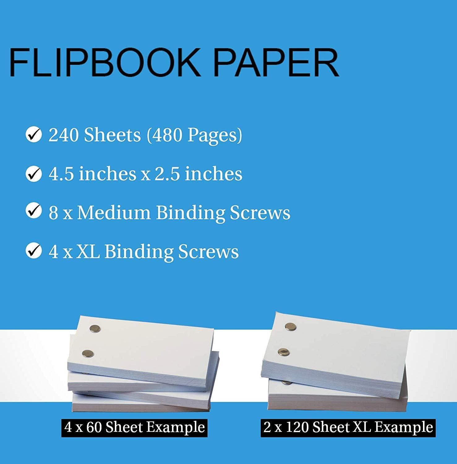 Blank Flip Book Paper with Holes - 720 Sheets (1480 Pages) Flipbook  Animation Paper : Works with Flip Book Kit Light Pads: for Drawing,  Sketching Supplies/Comic Book Kit - Drawing Paper Animation Kit