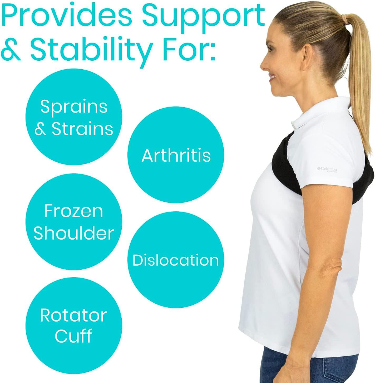 Vive Shoulder Stability Brace - Injury Recovery Compression Support Sleeve  - for Rotator Cuff Injuries, Arthritis, Sprain, Dislocation, PT - Targeted