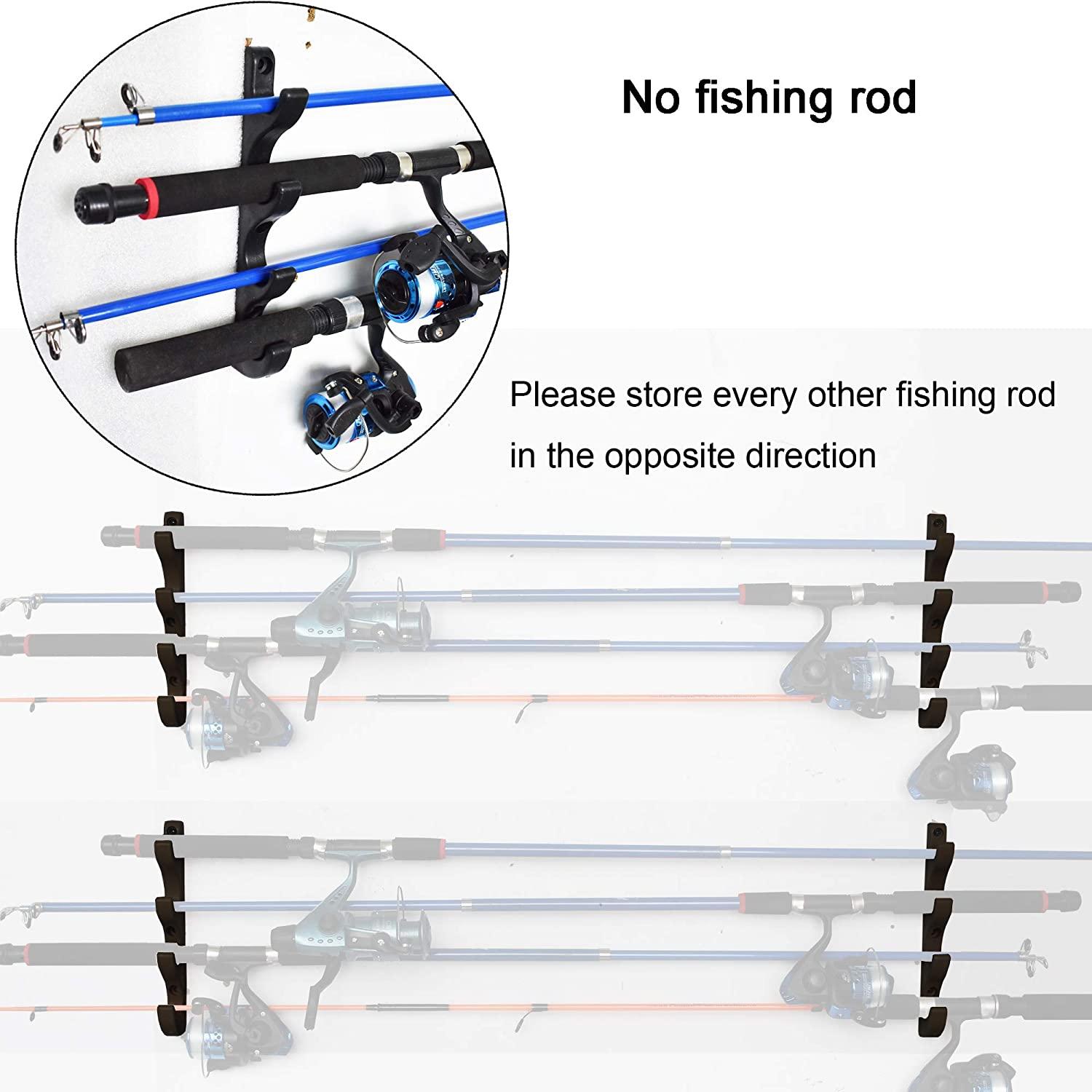 YYST Horizontal Fishing Rod Storage Rack Holder Wall Mount W Screws - No  Fishing Rod- to Hold 8 Fishing Rods, Rod Racks -  Canada