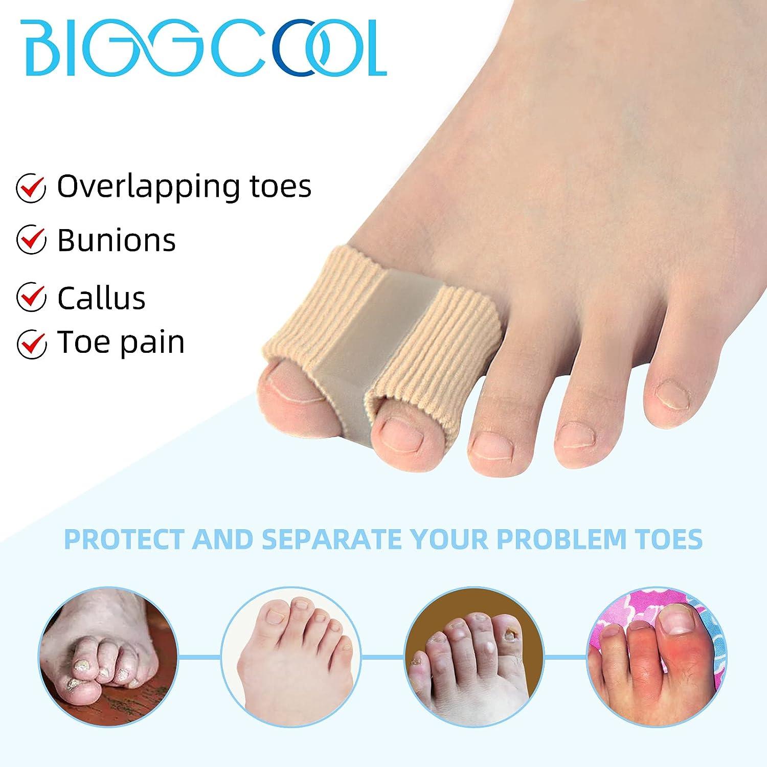  BIGGCOOL Bunions Gel Toe Separators for Overlapping Toes Women  and men, 2 Loops bunion corrector for First Two Toes : Health & Household