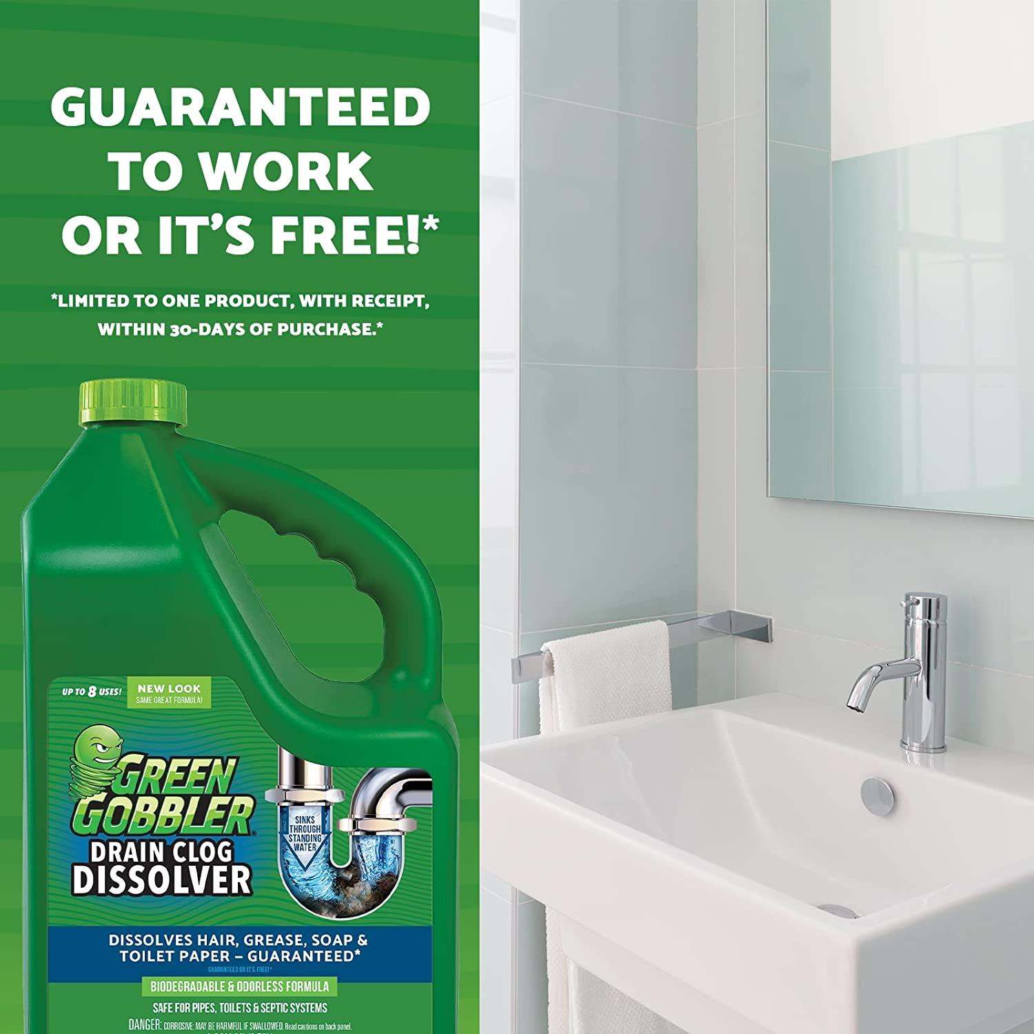  Green Gobbler Drain Clog Remover, Toilet Clog Remover, Dissolve Hair & Organic Materials from Clogged Toilets, Sinks and Drains