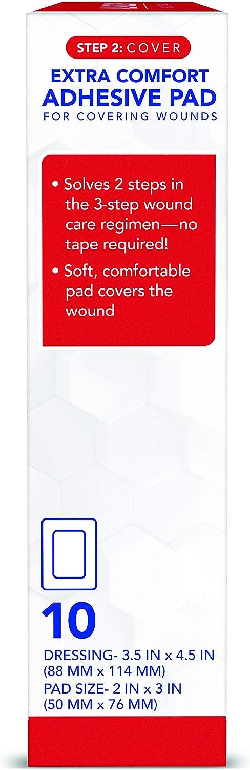 All Health Flexible Foam Adhesive Pad, 10 Pads, 3.5 in x 4.5 in, 8 Hour  Protection | Waterproof Bandage for Covering Wounds