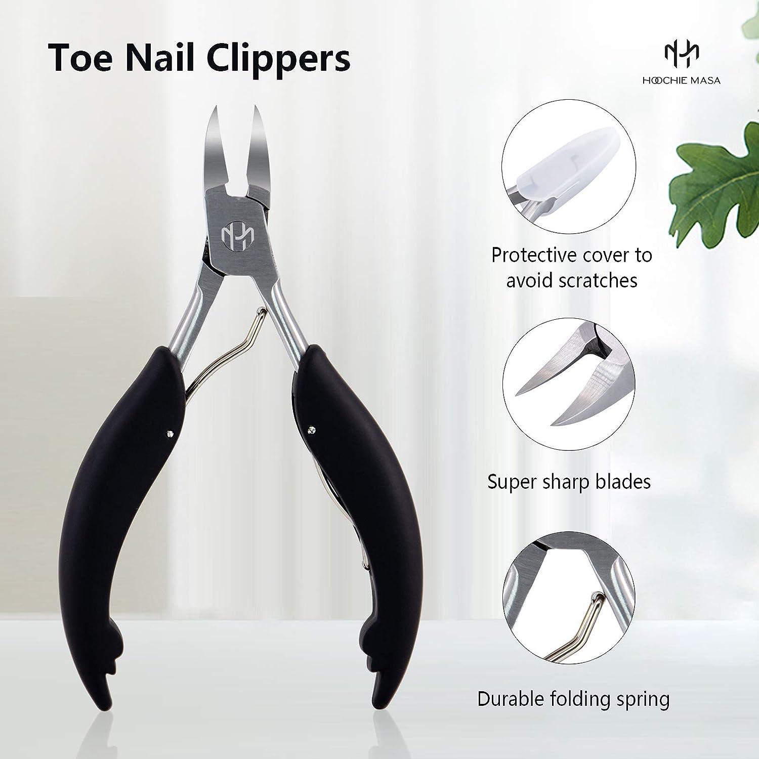 Stainless Steel Curved Nail Clippers Professional Fingernail and Toenail  Clippers with Keychain Ring for Kinds Nails