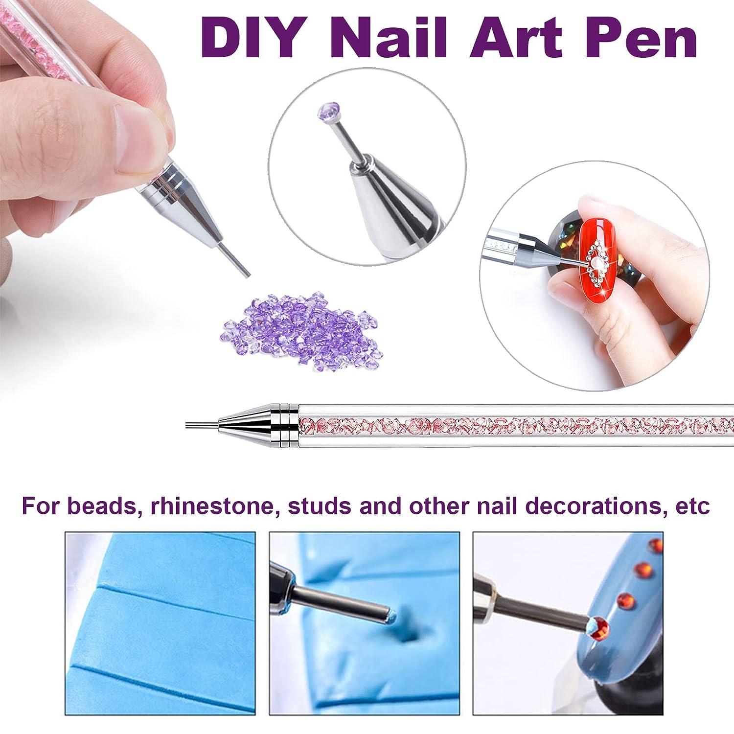 Nail Rhinestone Picker, Dual-ended DIY Nail Art Dotting Tool