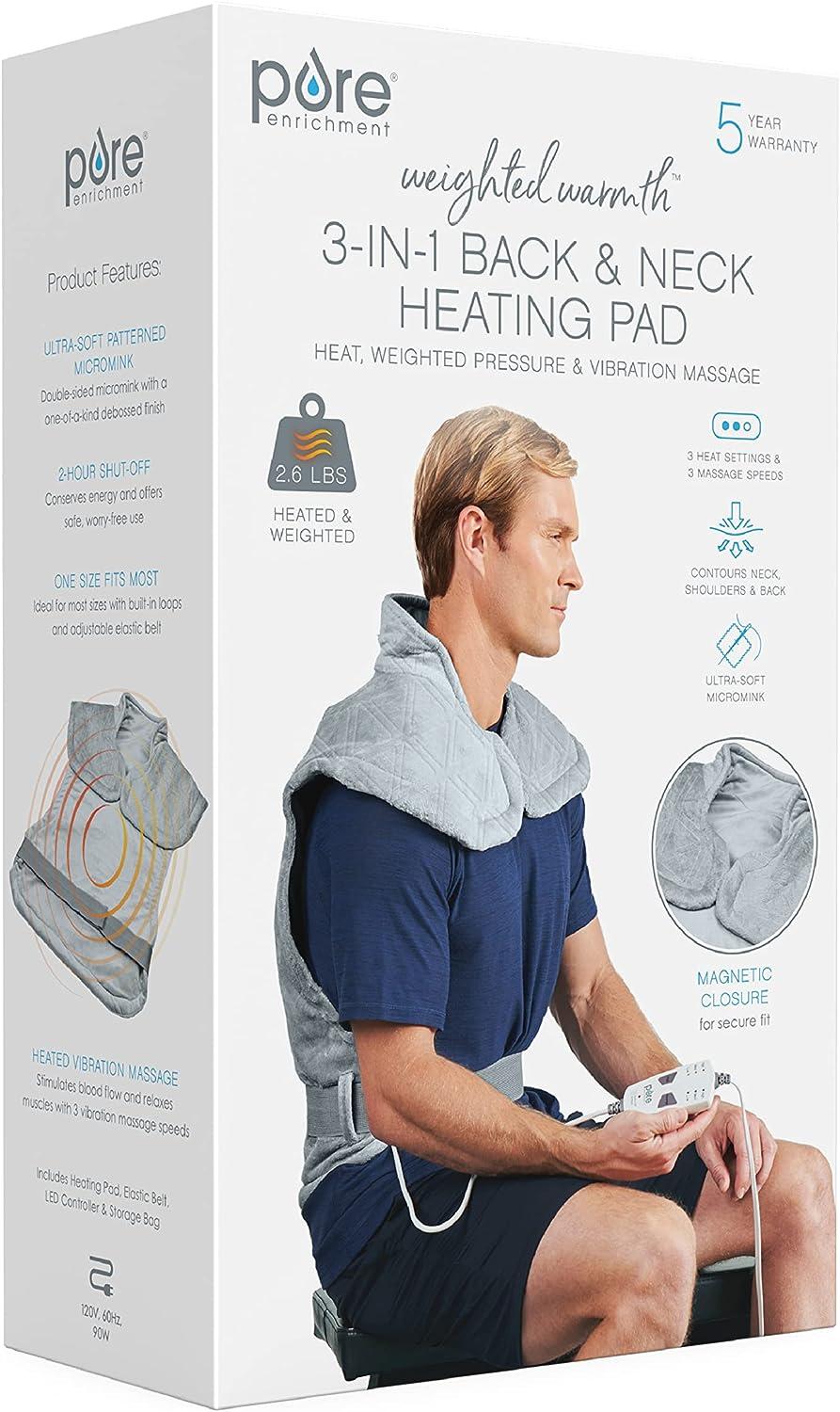 HSA Eligible  Copy of Calming Heat Massaging Weighted Heating Pad, 12  Settings - 3 Heat, 9 Massage, 20” x 24”, 5 lbs