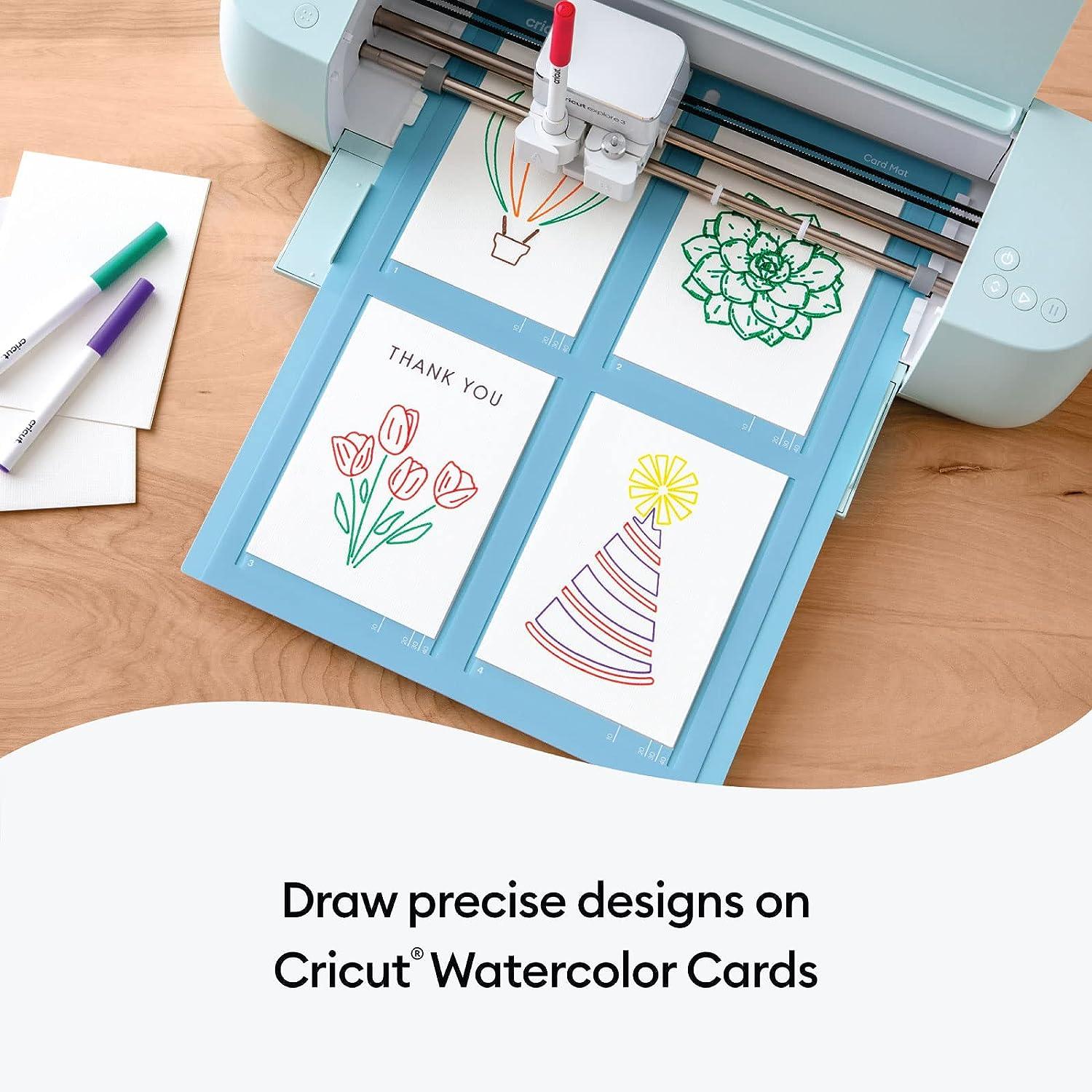 Cricut R20 Watercolor Cards with Rainbow Watercolor Markers and 2x2 Card Mat Bundle for DIY Invitations for DIY Invitations