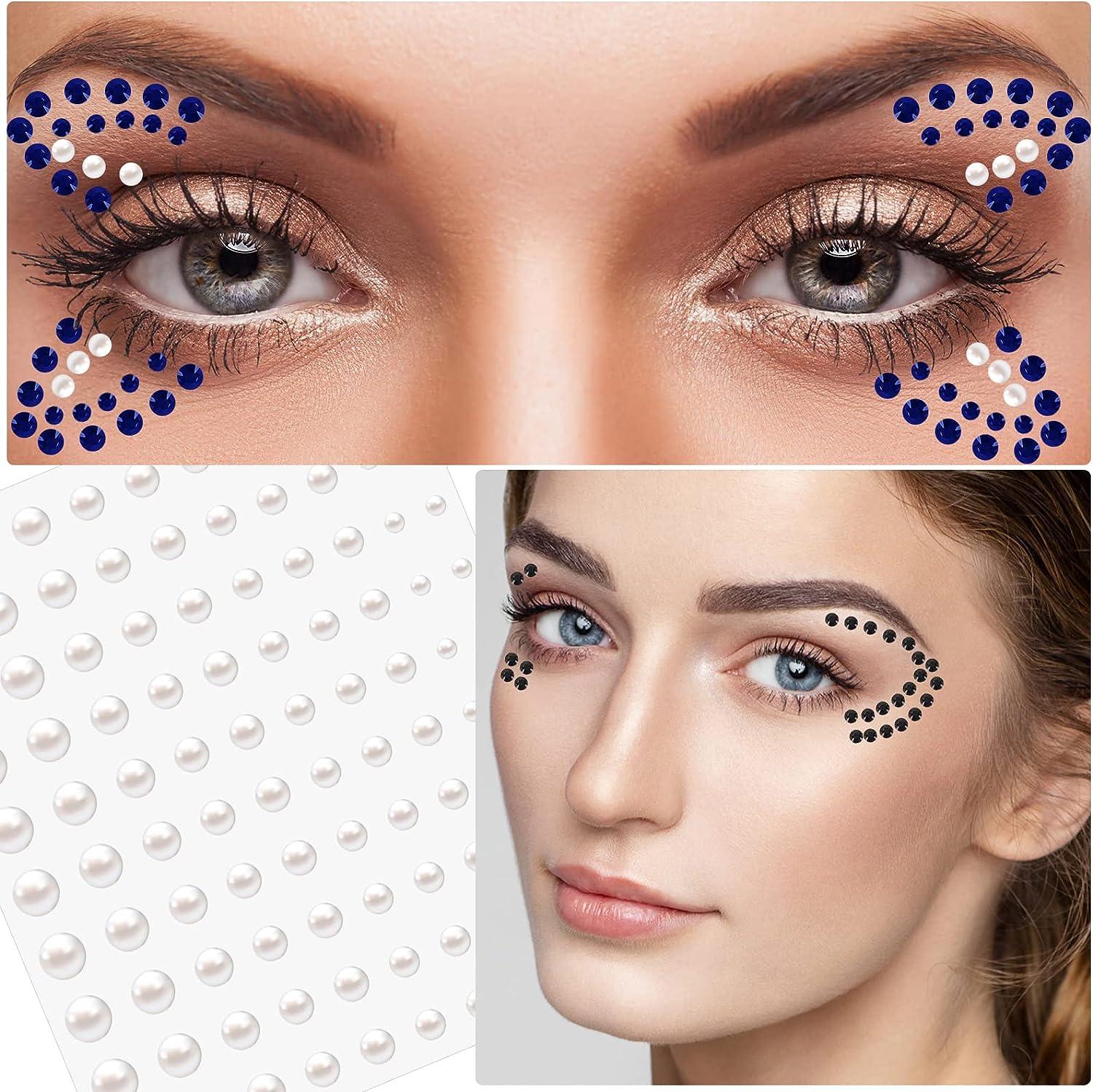 5 Sheets Makeup Gems Shiny Face Jewels Eye Makeup Rhinestones for Women, Women's, Size: 5.2x5.2x0.50cm, Grey