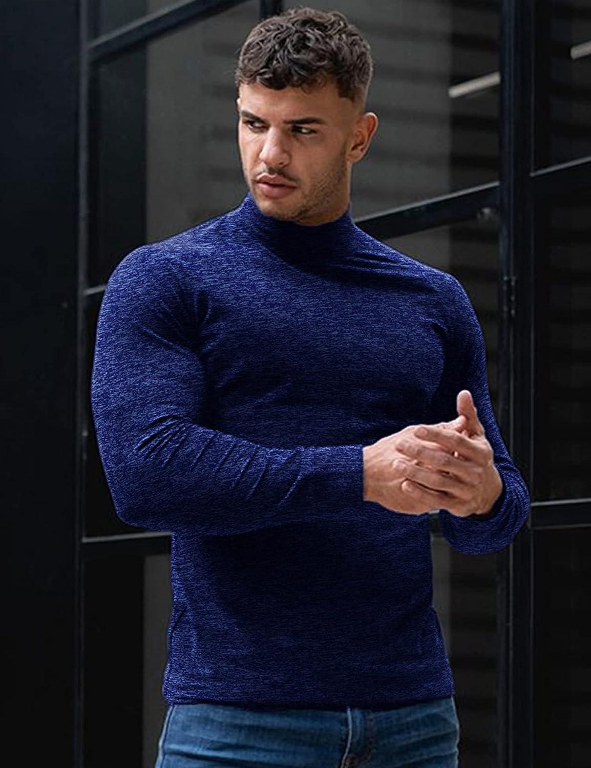 Men's Long Sleeve Thermal Vest Blue