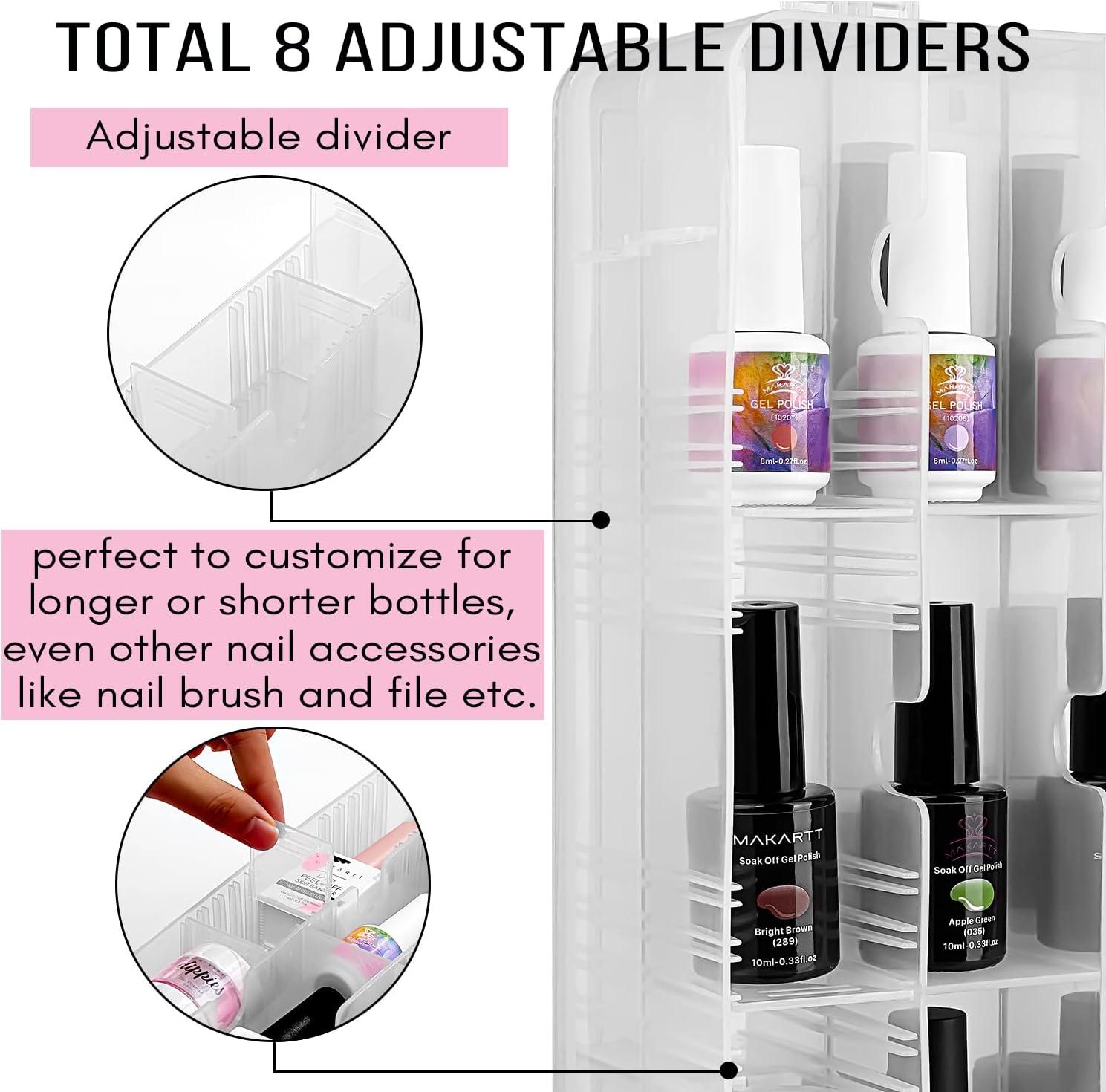 Nail Polish Organizer Holder,portable Universal Clear Double Side