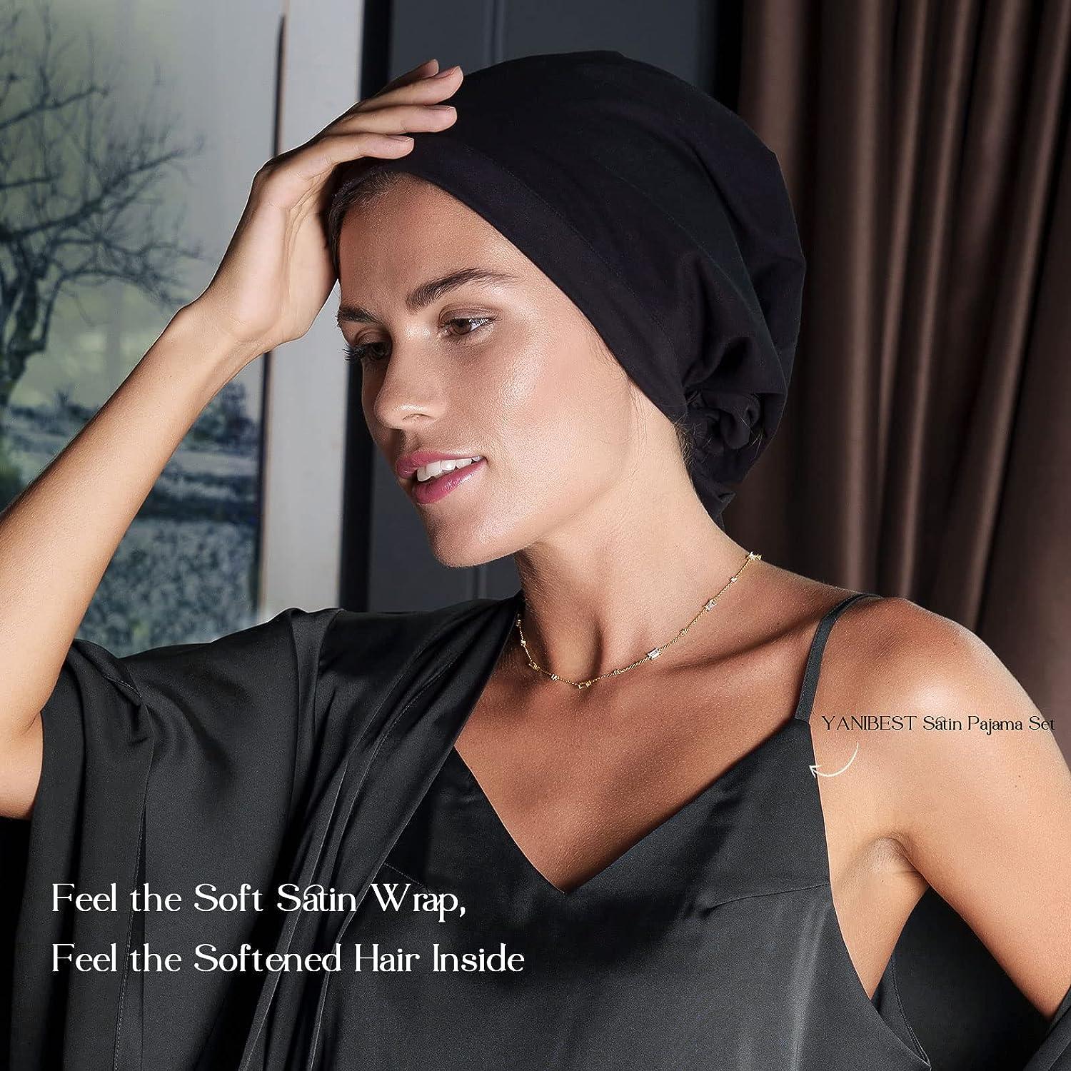 YANIBEST Satin Bonnet Silk Bonnet Hair Bonnet for Sleeping Hair Bonnets for  Women Curly Natural Hair