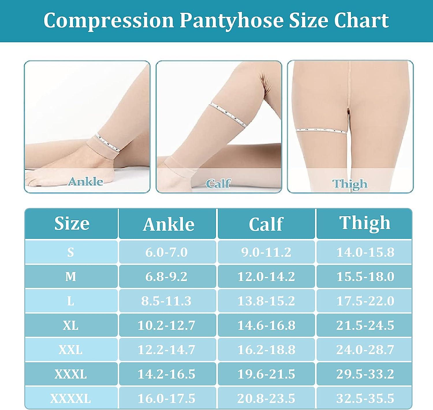  15-20mmHg Womens Footless Compression Pantyhose
