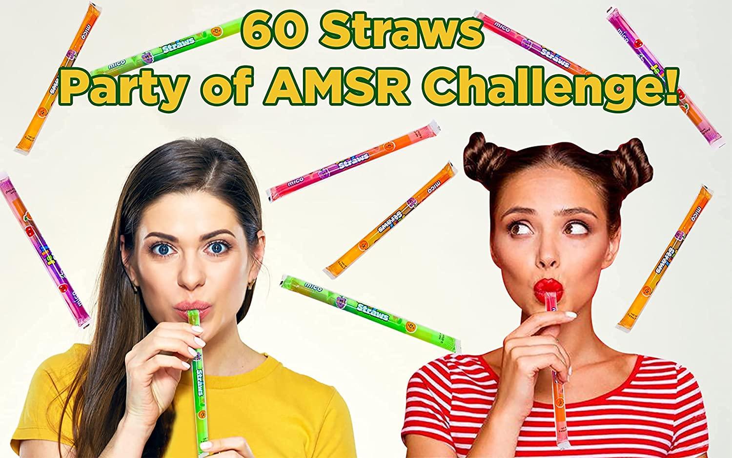 Fusion Select Jelly Straw Jelly Noodle Tik Tok Challenge Assorted Flavors  Strawberry Orange Pineapple Grape Mango Pcs Asmr Challenge (Jar - 60 Pcs)