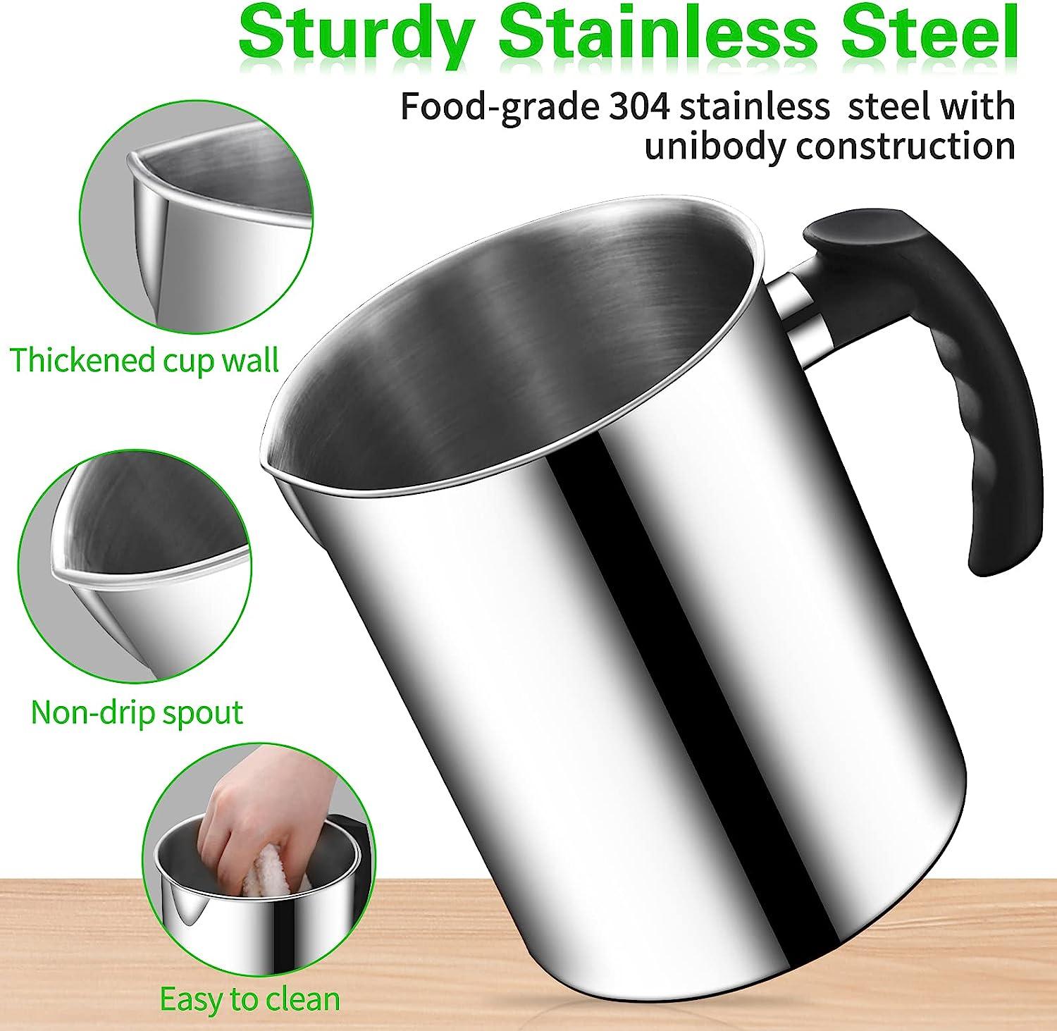 Fairnull Stainless Steel Wax Melting Pot DIY Candle Soap Melt Pitcher Milk  Frothing Jug 