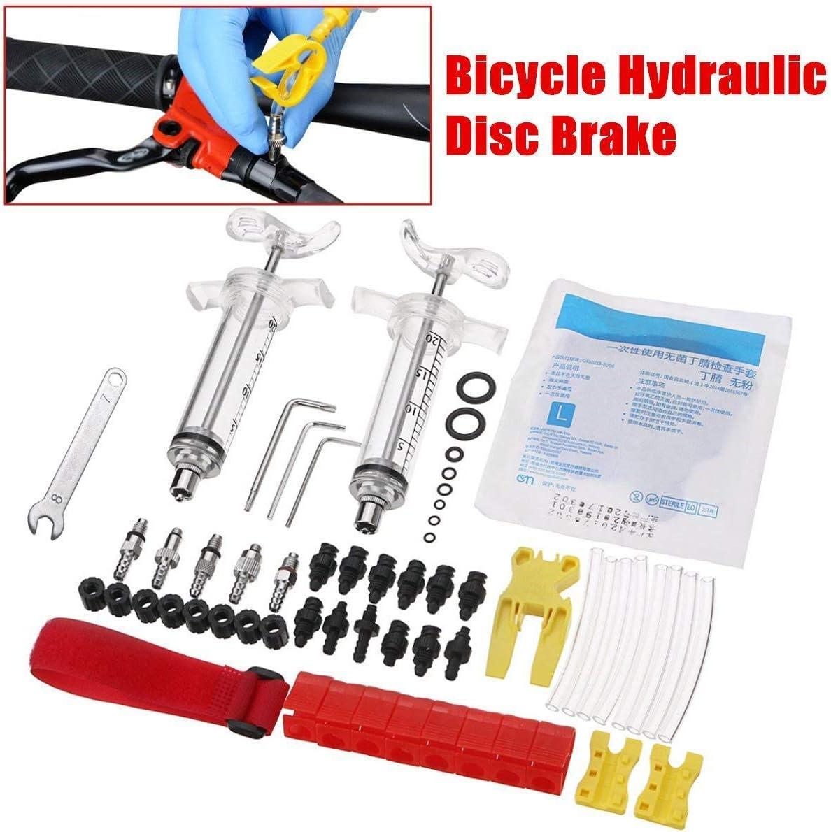 CYCEARTH Bicycle Brake Bleed Kit for Shimano TEKTRO MAGURA Zoom Bike  Mineral Oil Hydraulic Disc Professional Tool Set Kit A