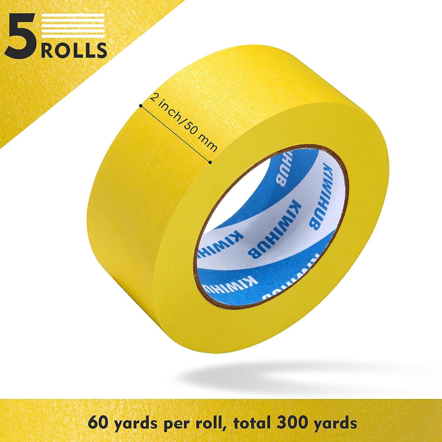 Generic KIWIHUB Yellow Painters Tape,2 x 60 Yards x 5 Rolls (300 Yards  Total) - Medium