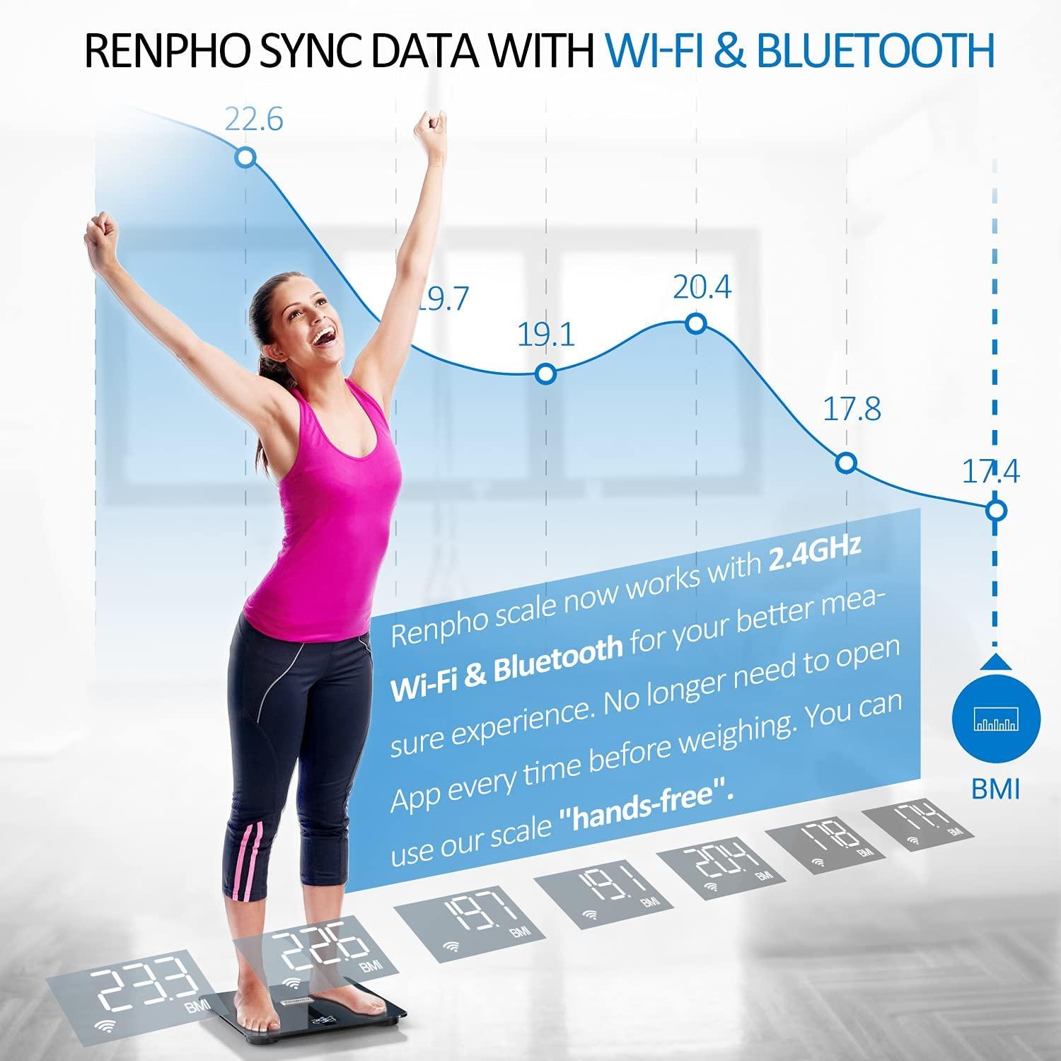 RENPHO Wi-Fi Scale for Body Weight, Bluetooth Digital Weight Scale, Smart  Bathroom Scale Health Monitor, 13 Body Composition Analyzer with Smart App