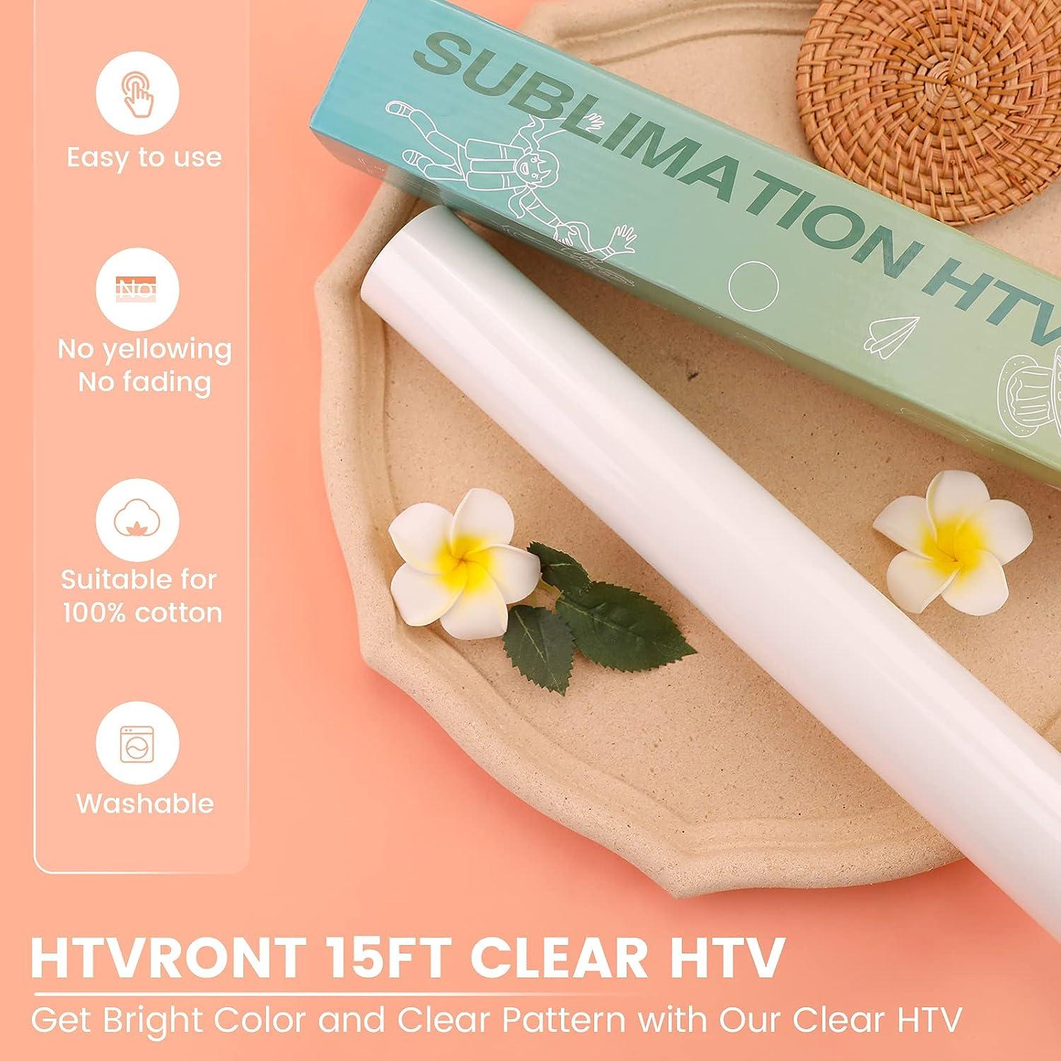 HTVRONT Clear HTV Vinyl for Sublimation