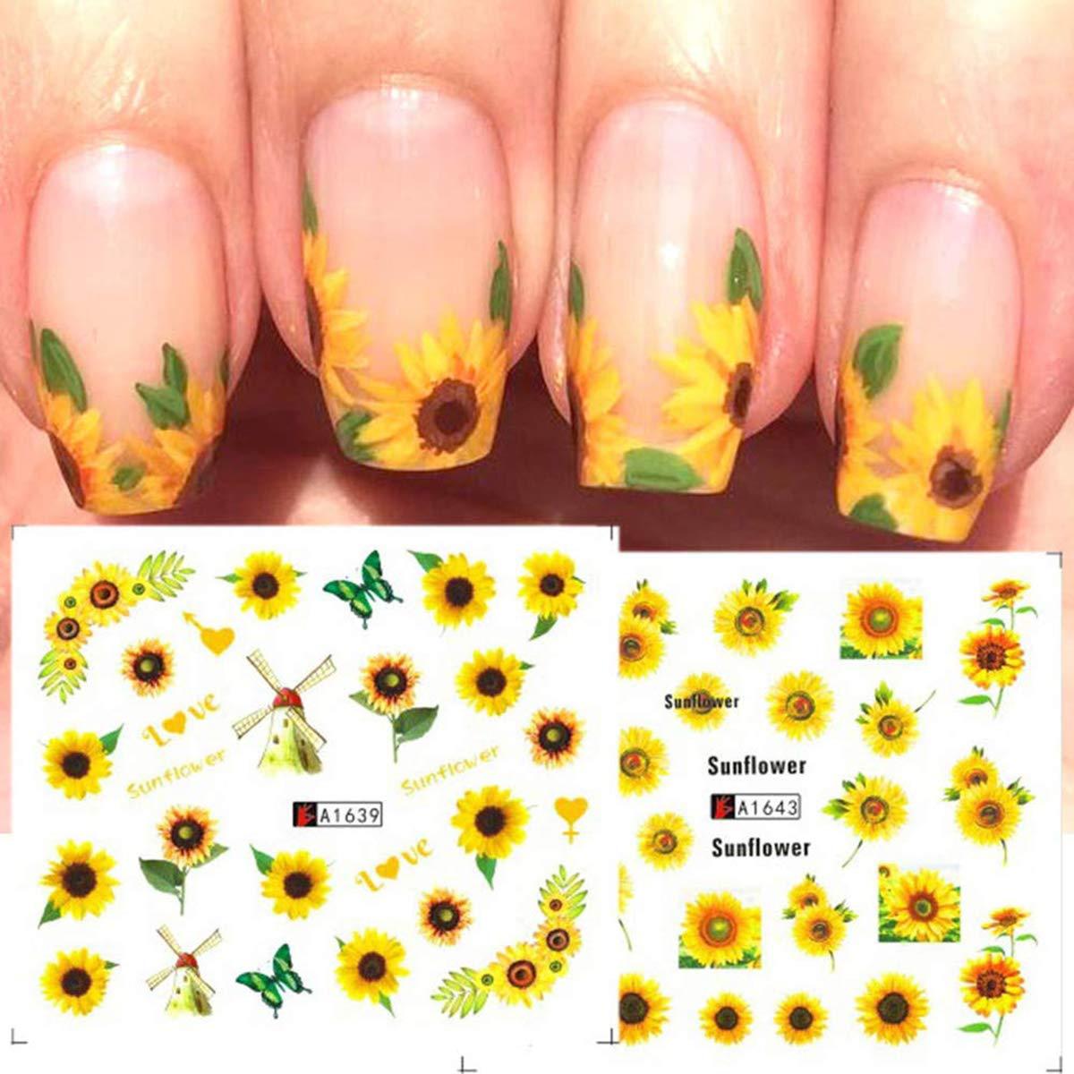  10pcs 20x4cm Fine Rose Daisy Sunflower Birds Flower Nail Foil  Transfer Sticker Xk3108 for Nails Design Nail Art Stickers Decals Supplies  Manicure Tips Sticker Colorful for Nail Decorations : Beauty 