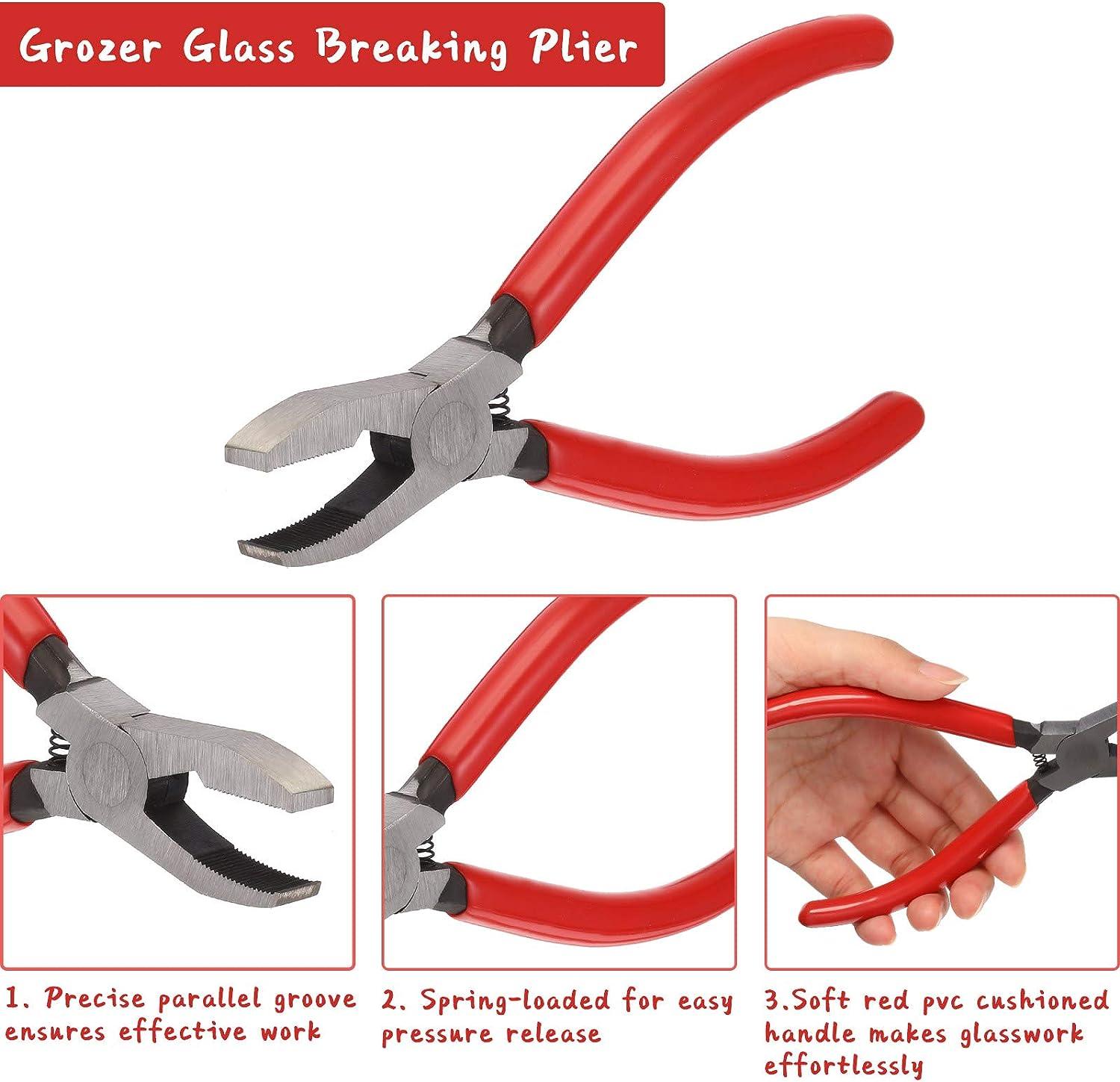 8 Pieces Glass Mosaic Cutter Kits Including Wheeled Glass Tile Nipper Glass  Running Plier Breaking Plier Hex Wrench and Pencil Style Oil Feed Glass  Cutting Tool 2 Blades and Oil Dispenser